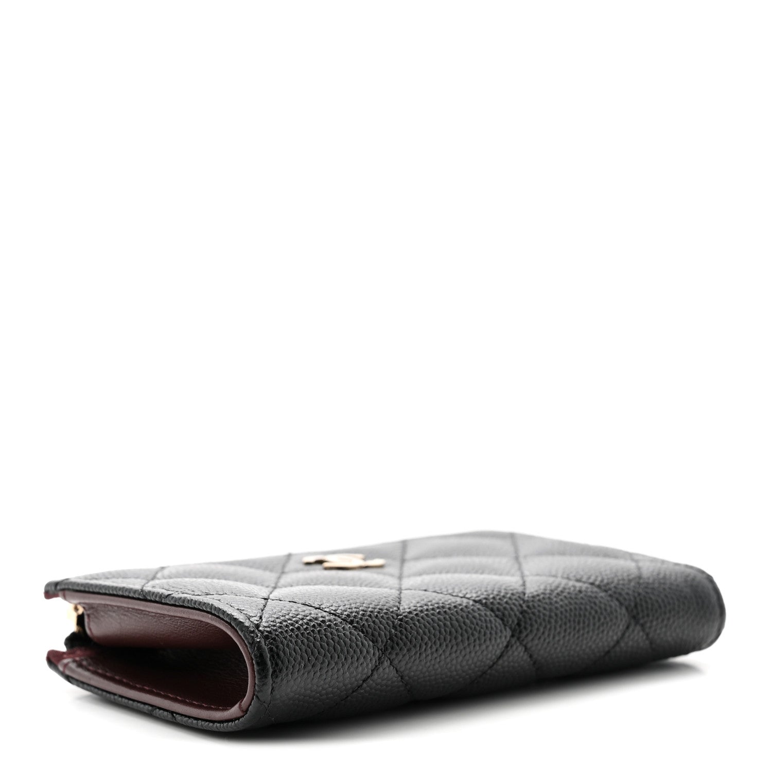 Caviar Quilted Zipped Key Holder Case Black