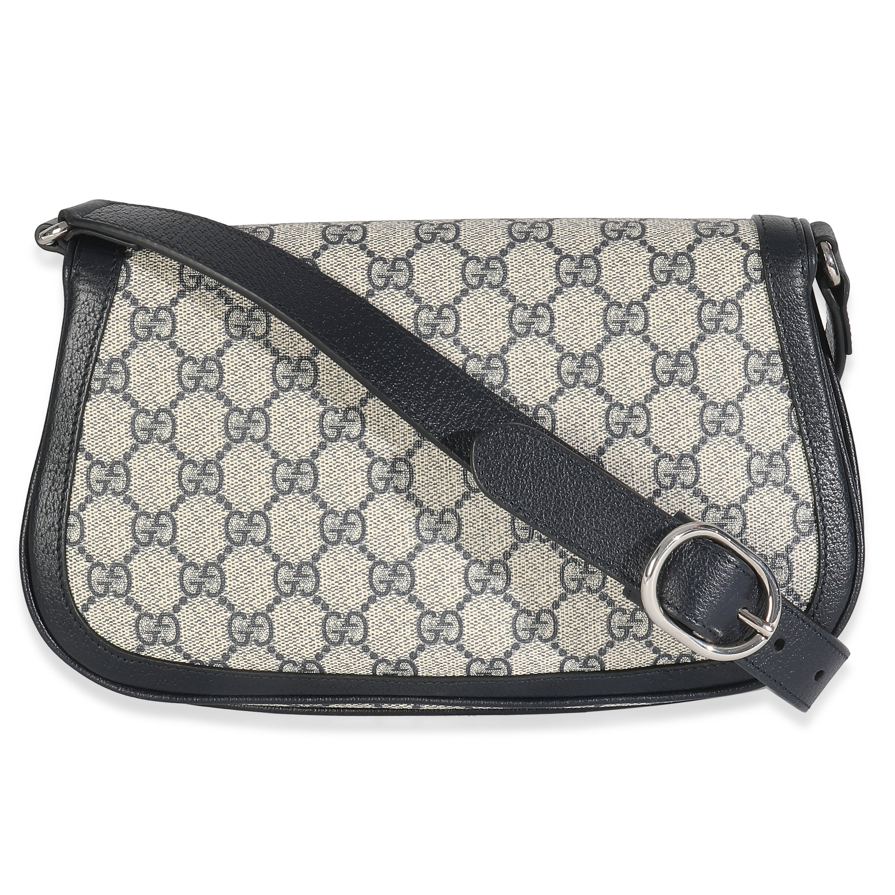 Beige Blue GG Supreme Canvas Blondie Shoulder Bag