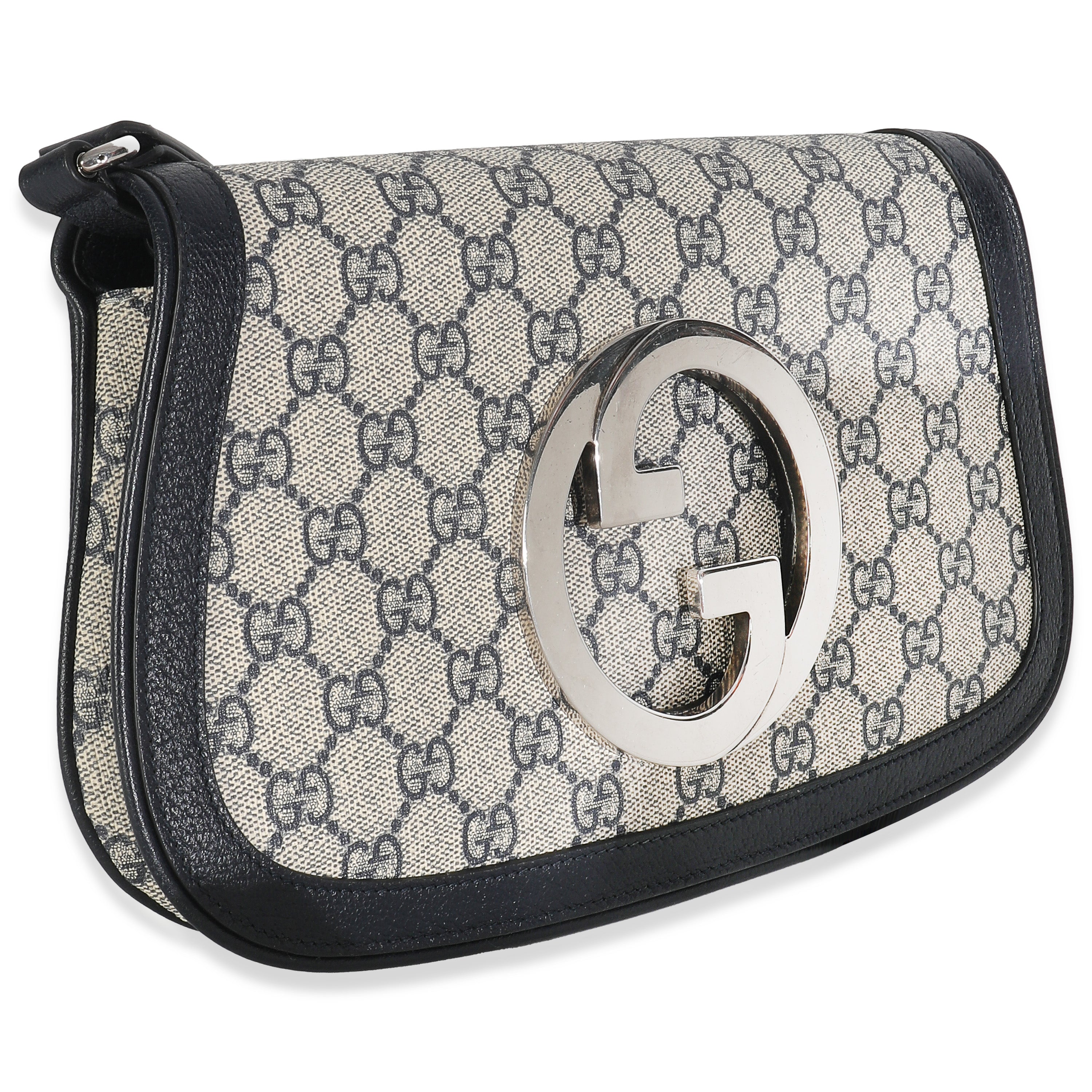 Beige Blue GG Supreme Canvas Blondie Shoulder Bag
