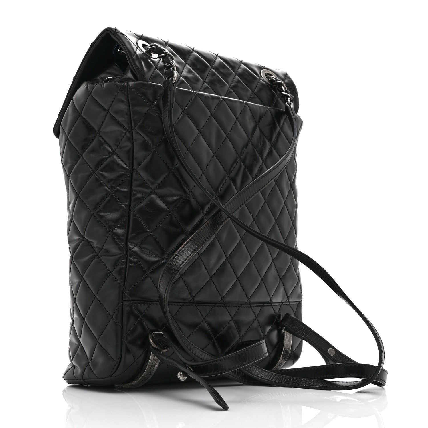 Calfskin Quilted Large Salzburg Mountain Backpack Black
