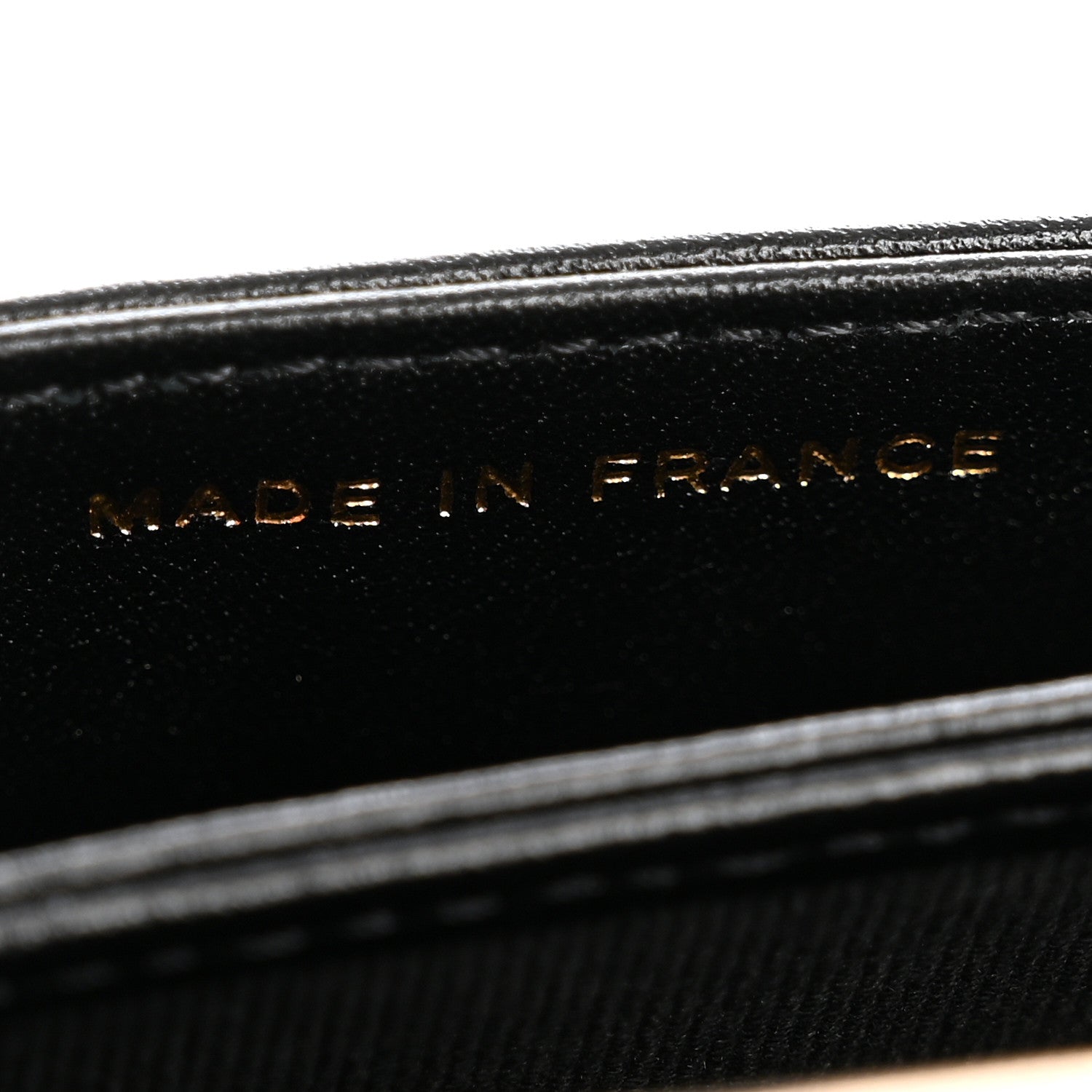 Metallic Calfskin Clutch With Chain Black Gold