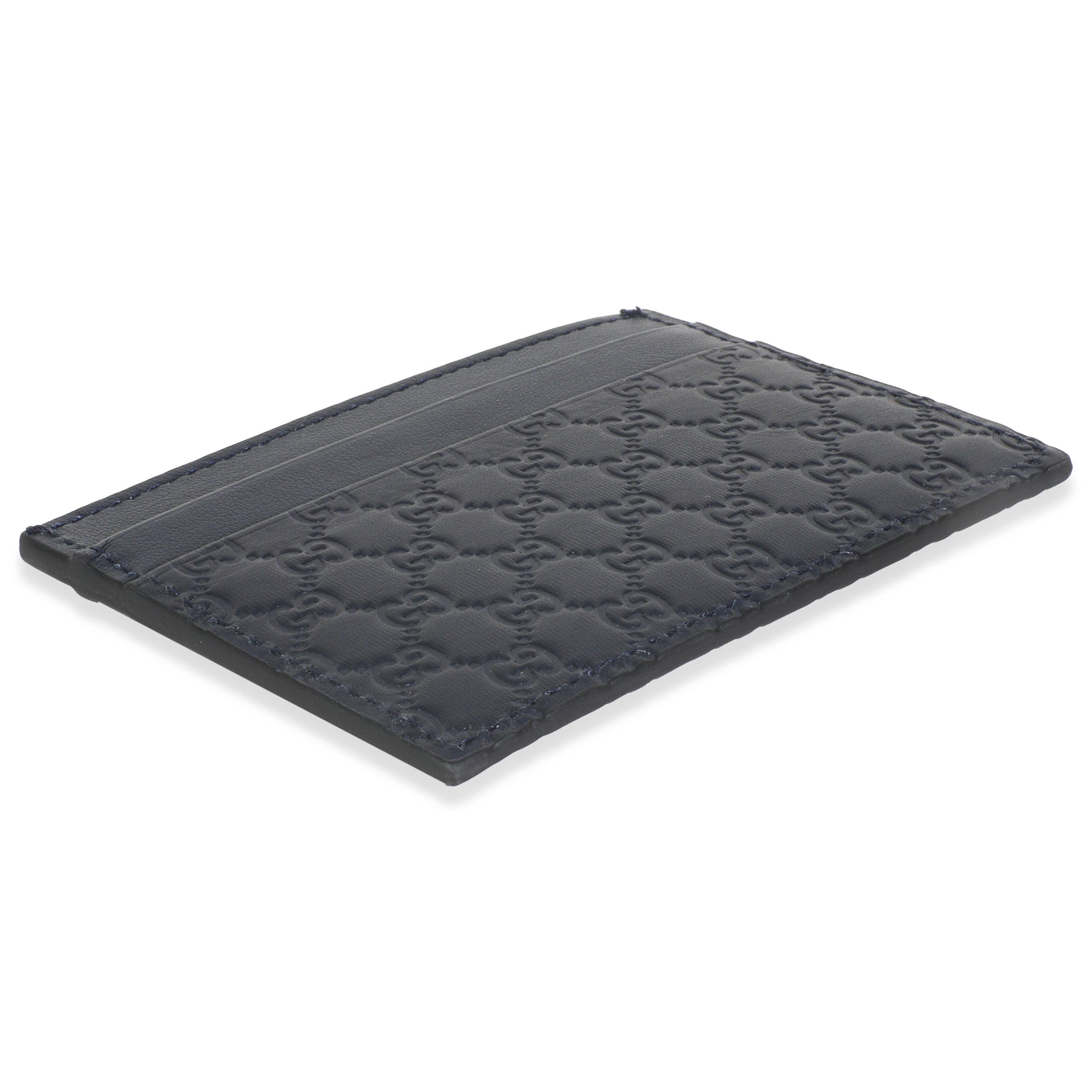 Navy Microguccissima Card Case