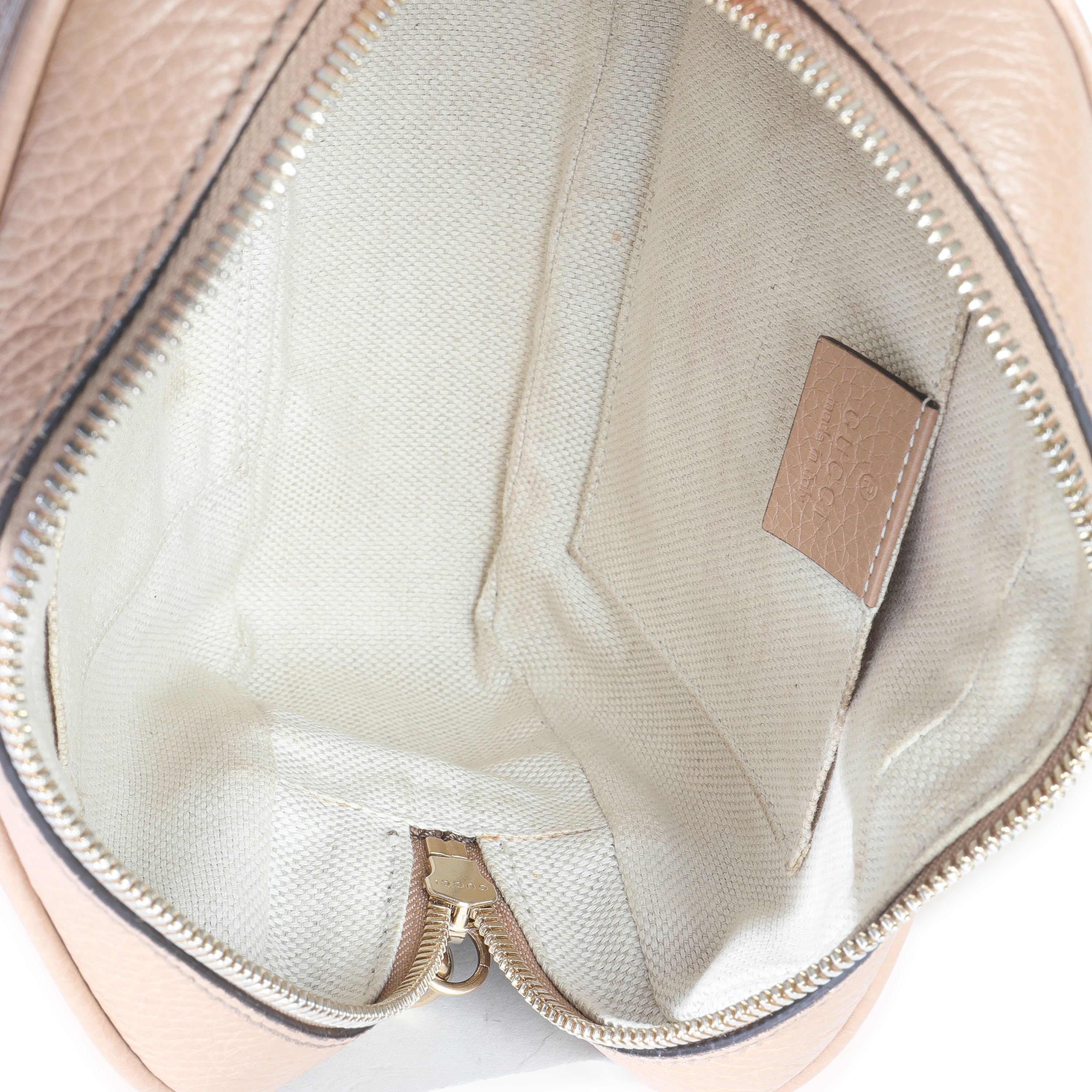 Beige Pebbled Calfskin Small Soho Disco Crossbody