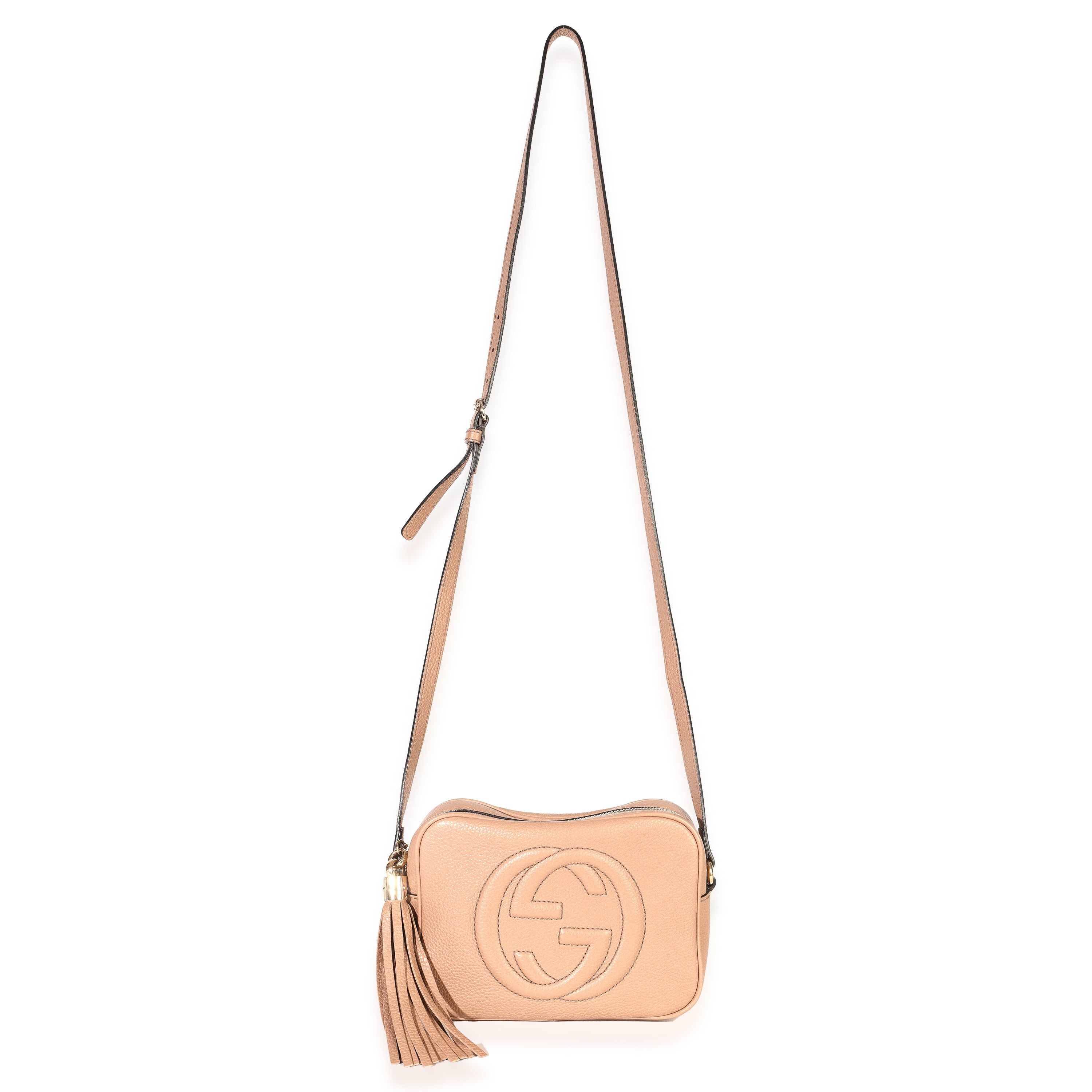 Beige Pebbled Calfskin Small Soho Disco Crossbody