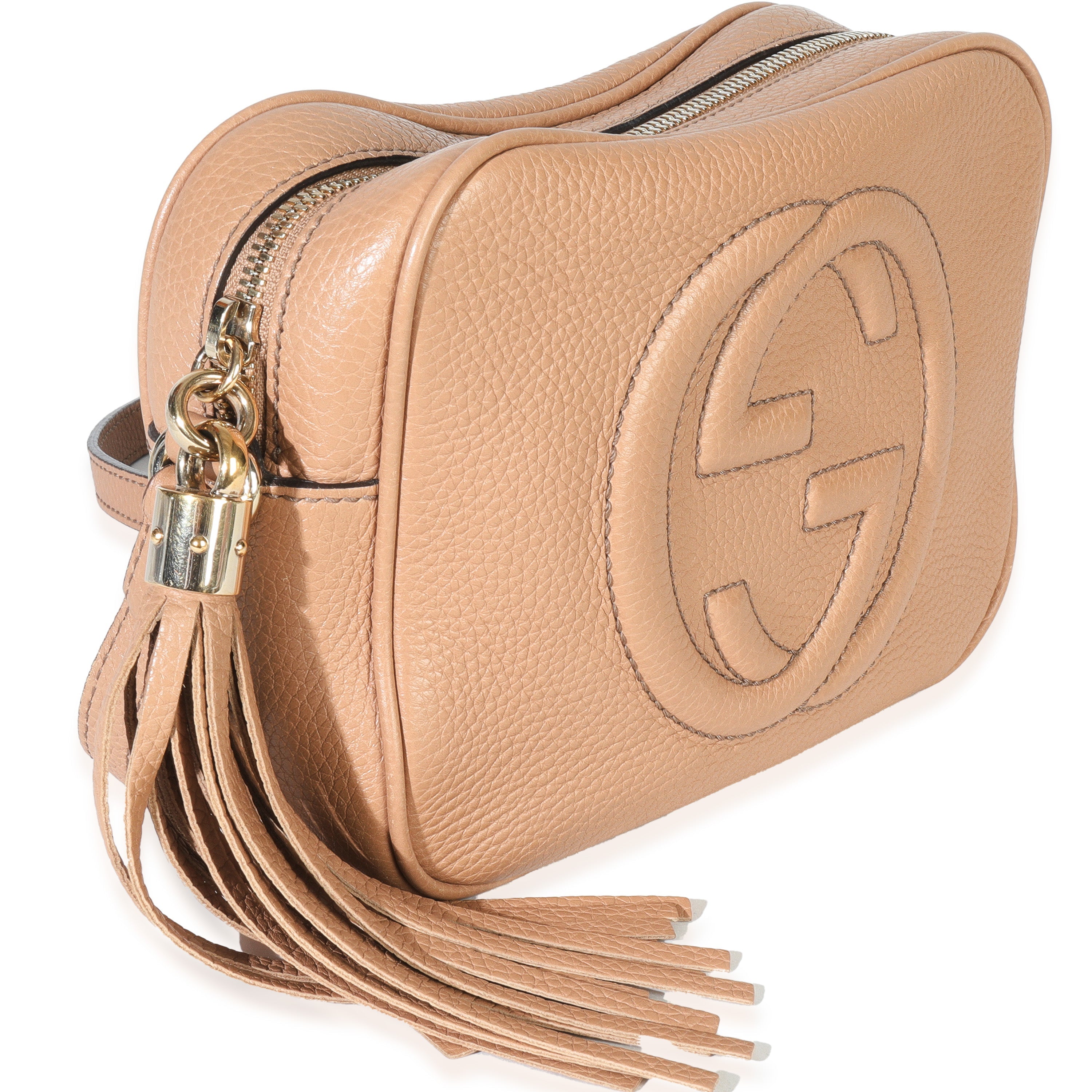 Beige Pebbled Calfskin Small Soho Disco Crossbody