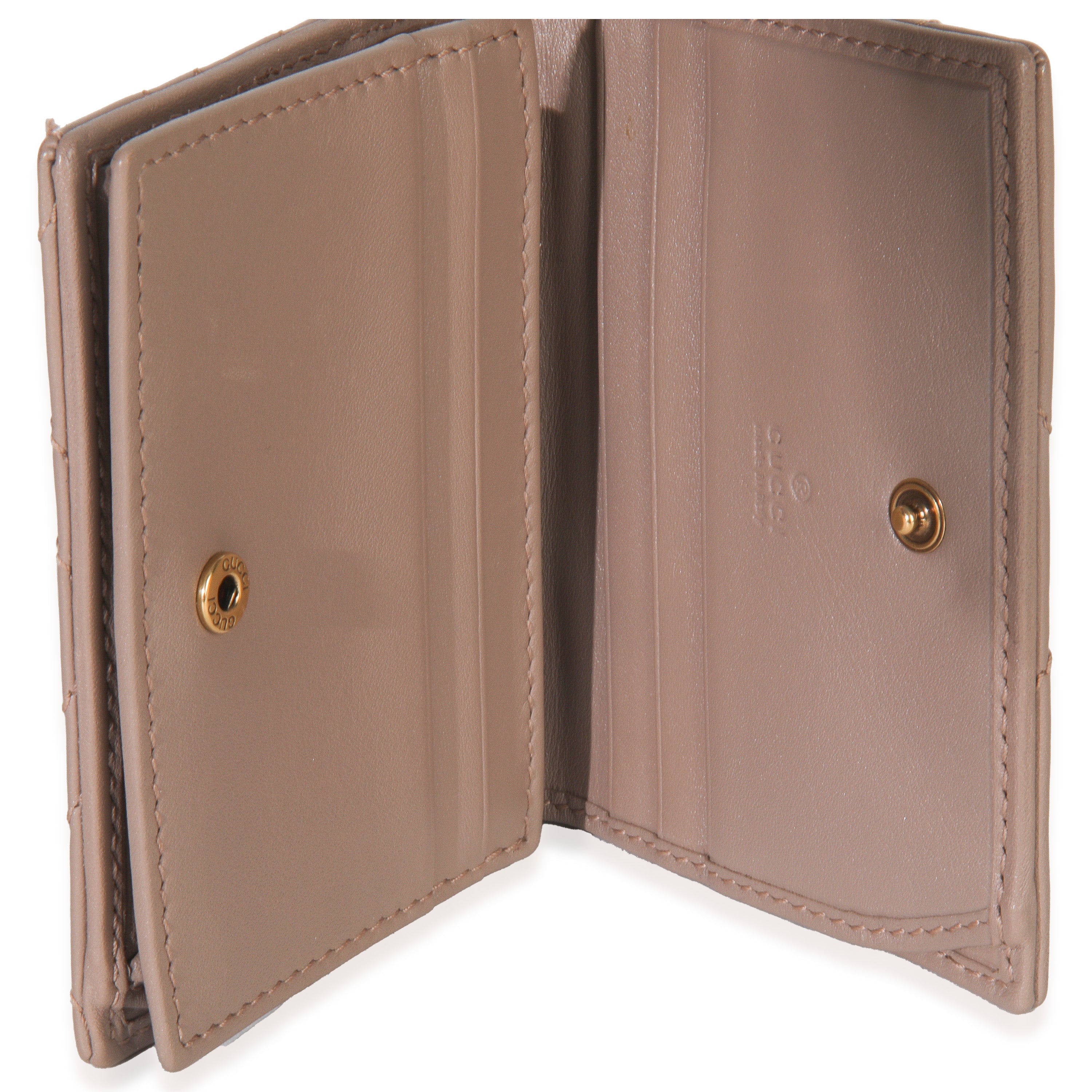 Porcelain Rose Matelasse Calfskin GG Card Case Wallet