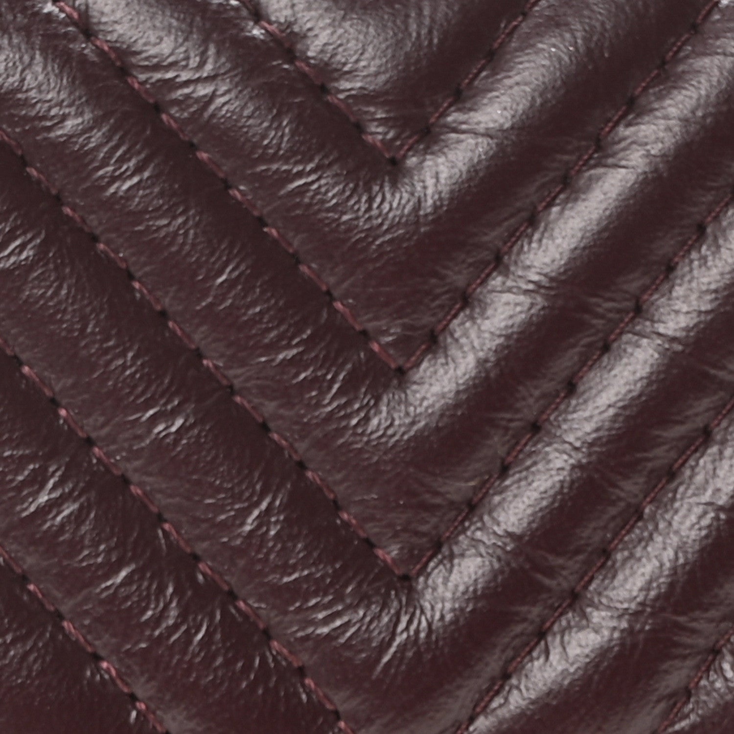 Aged Calfskin Chevron Quilted 2.55 Reissue Flap Wallet Burgundy