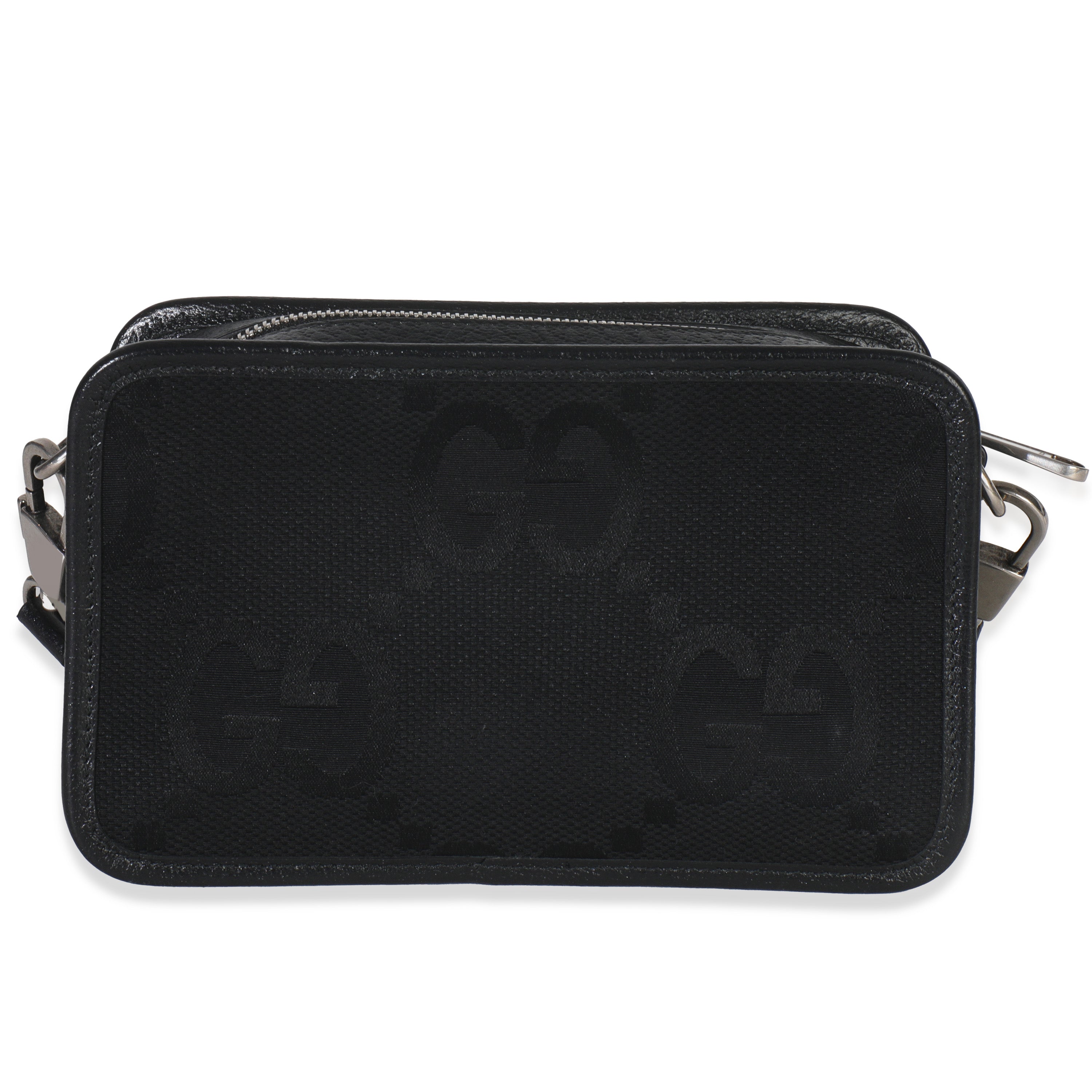 Black Jumbo GG Canvas Messenger Bag