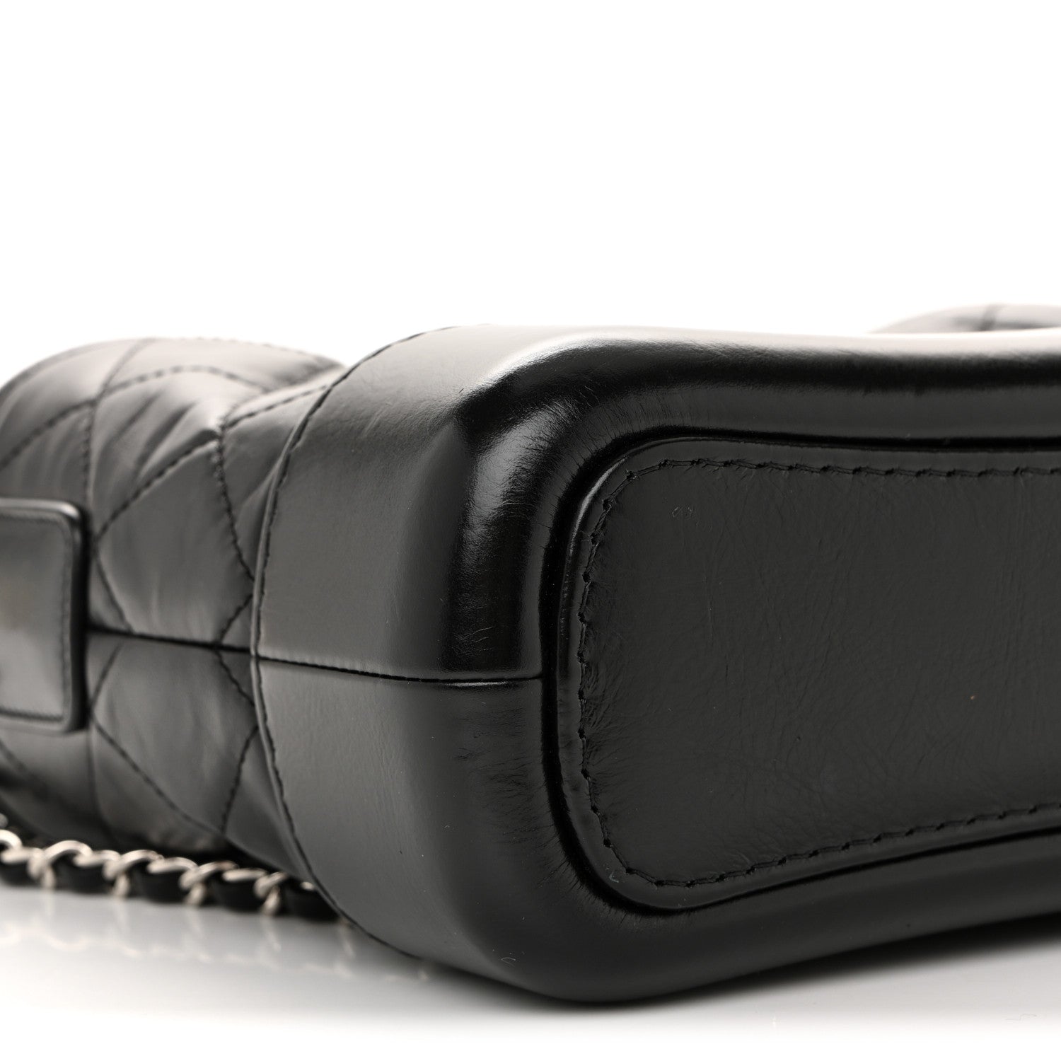 Aged Calfskin Quilted Small Gabrielle Hobo Black