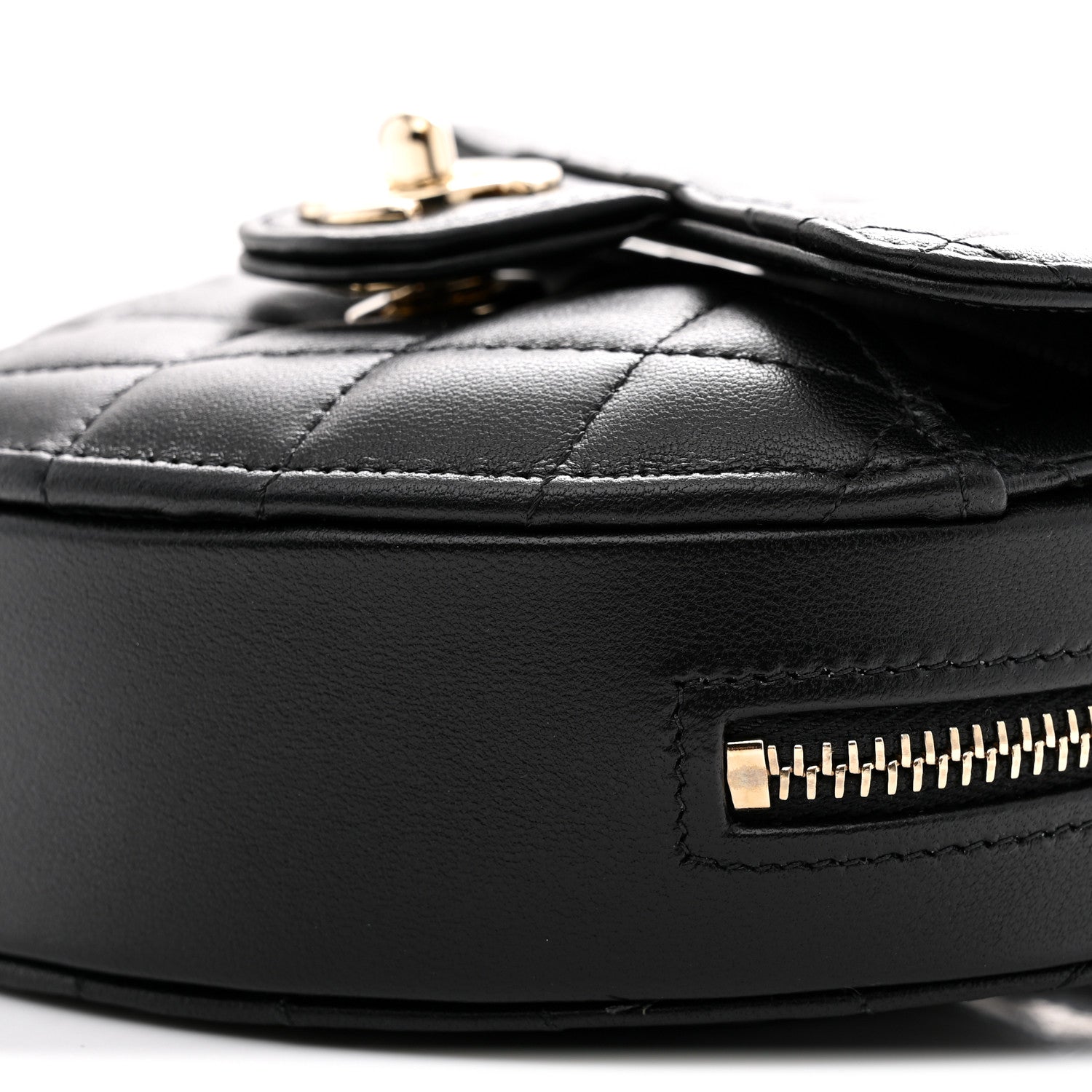 Lambskin Quilted CC In Love Heart Clutch With Chain Black