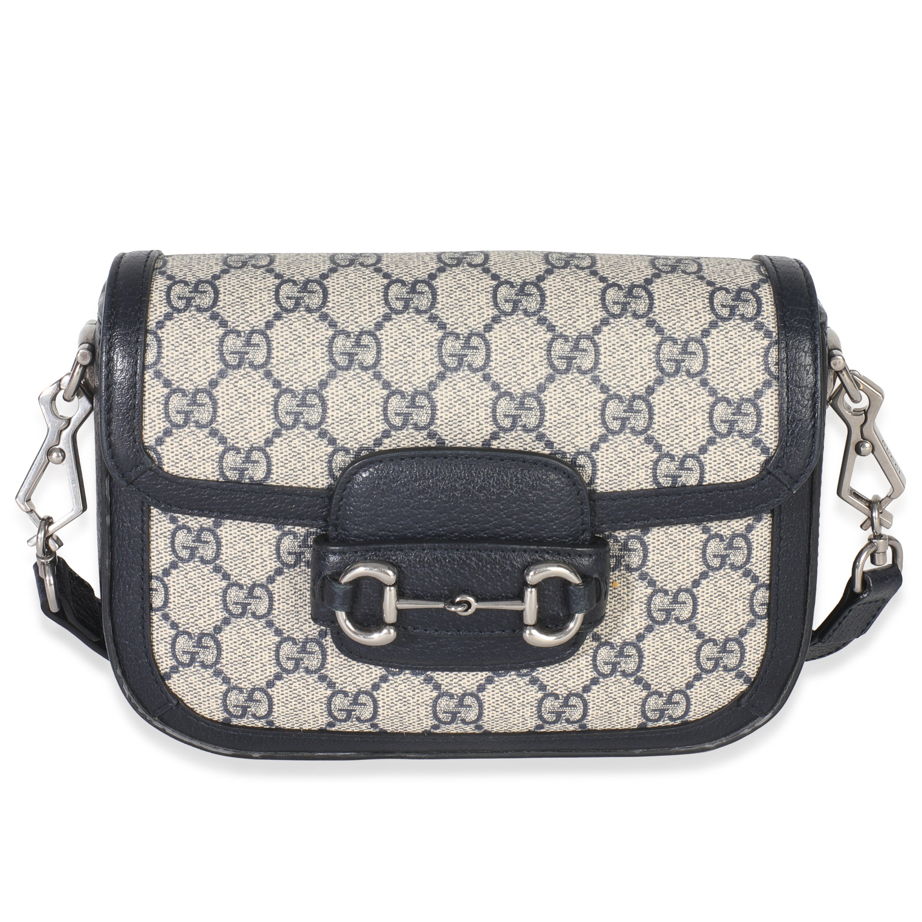 Navy GG Supreme Monogram Web Horsebit 1955 Mini Bag