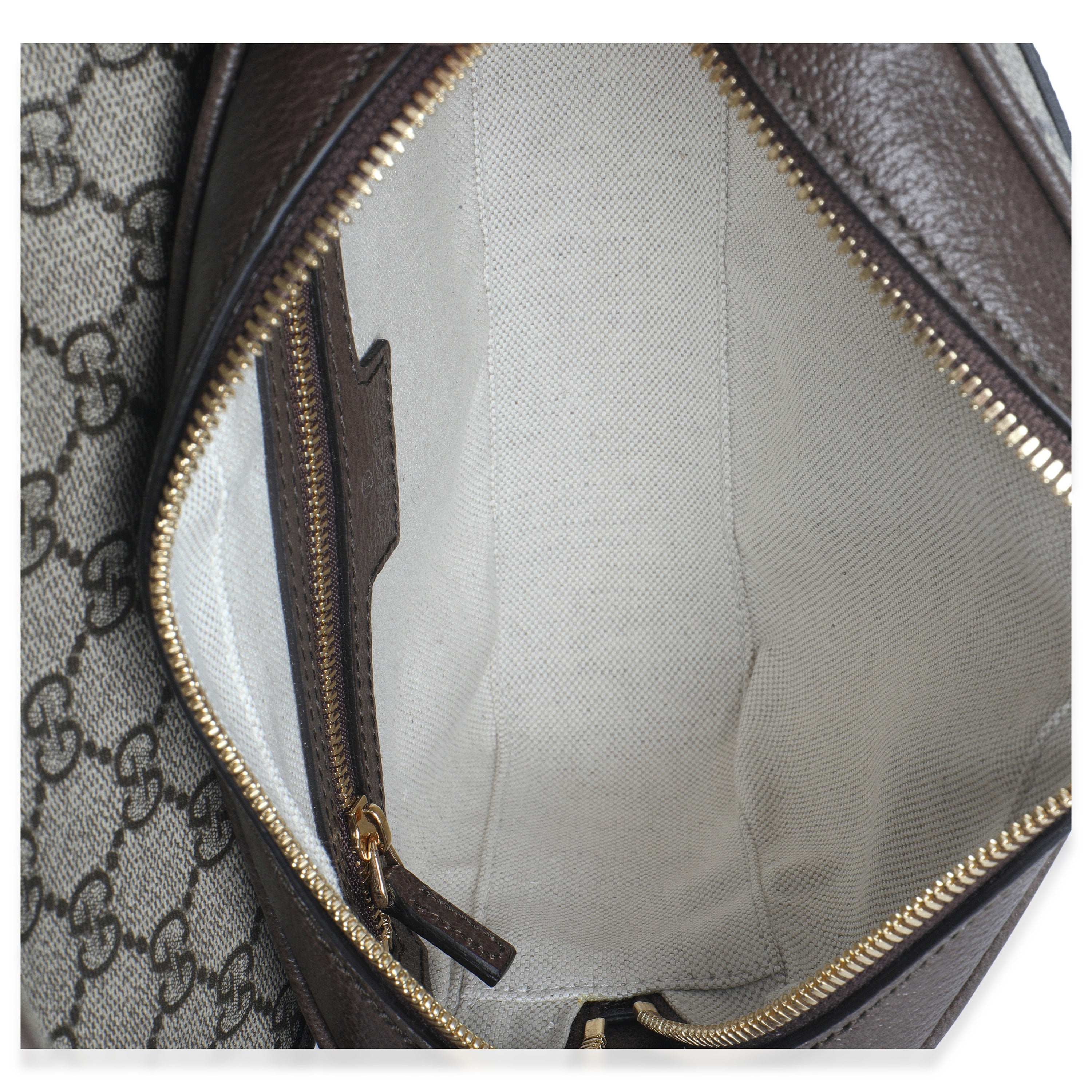 Beige GG Supreme Canvas Textured Dollar Calfskin Web Studded Mini Ophidia