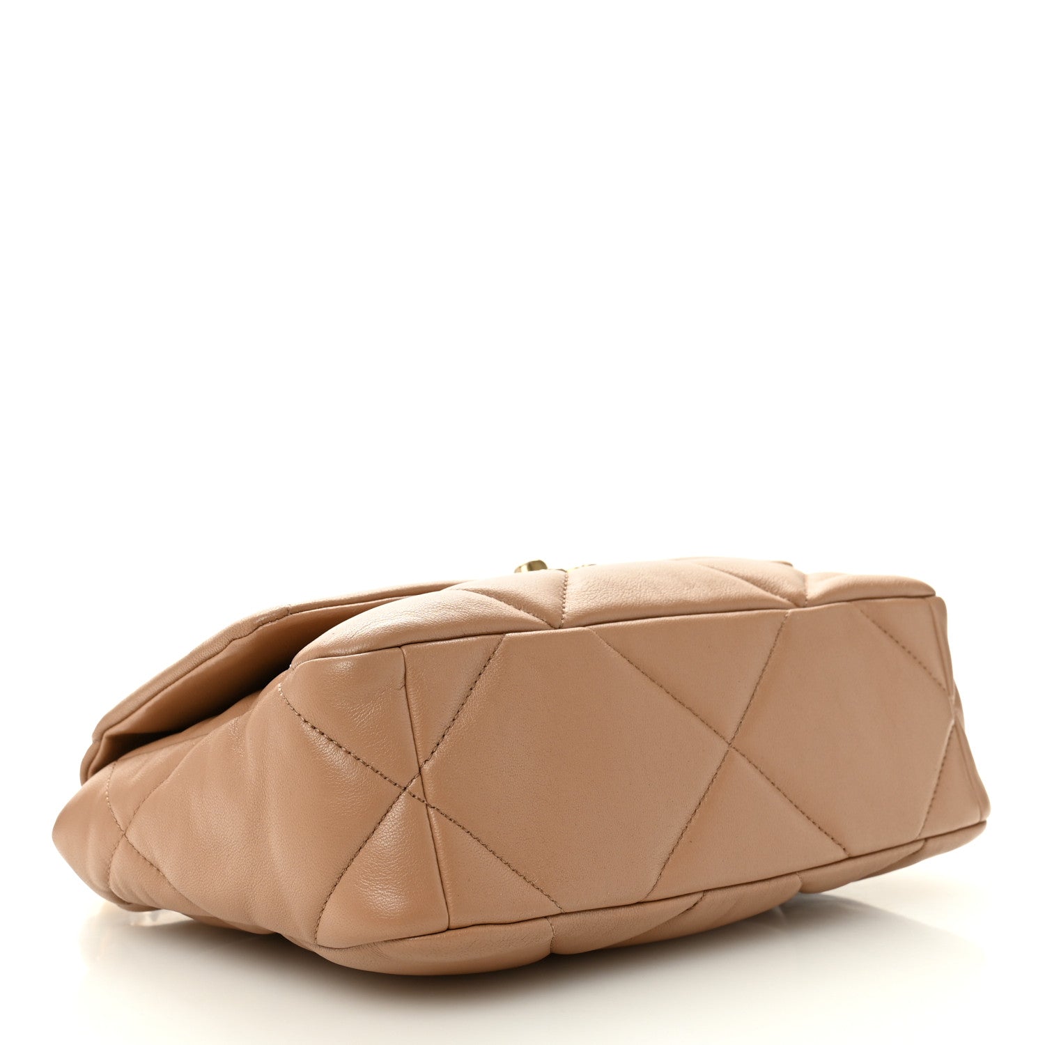 Lambskin Quilted Medium Chanel 19 Flap Dark Beige