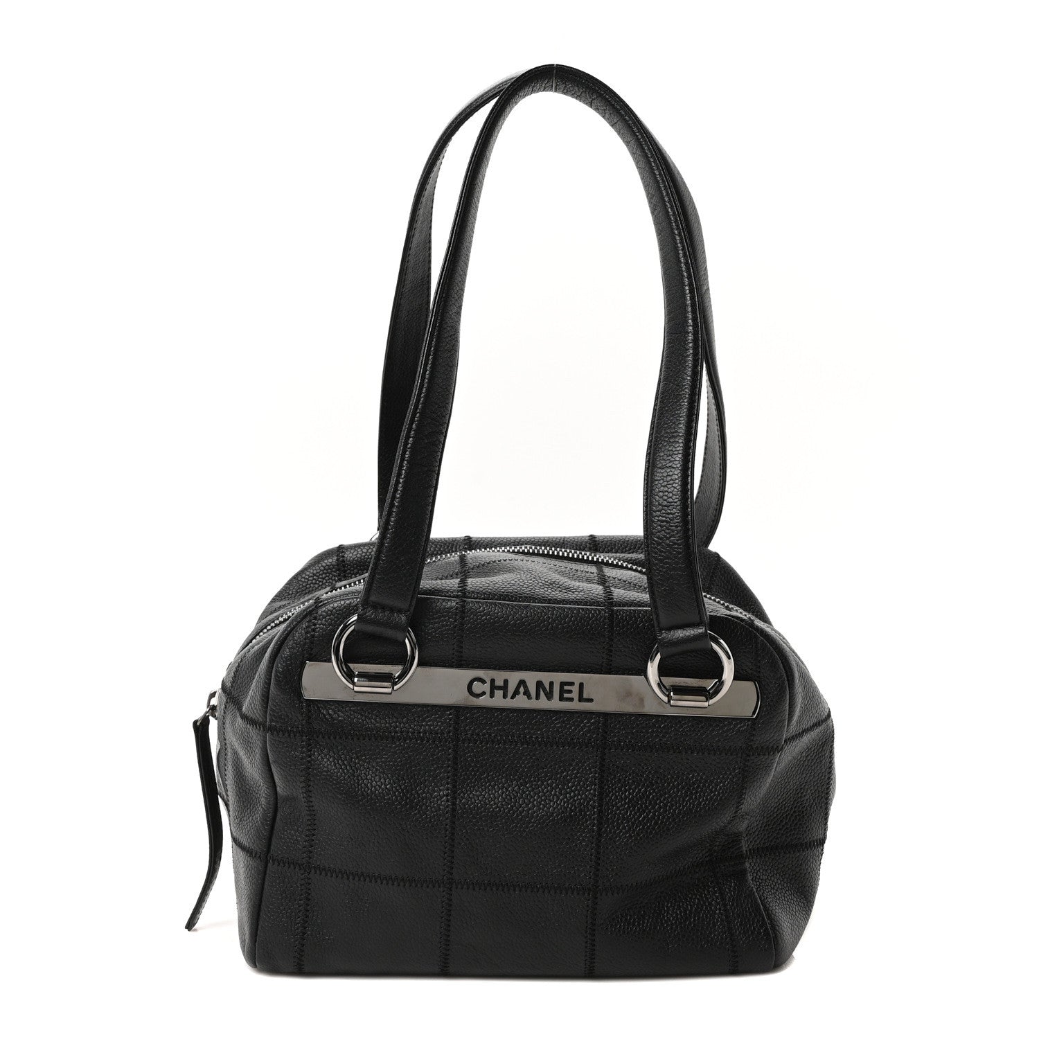 Caviar Square Stitched Bowler Black