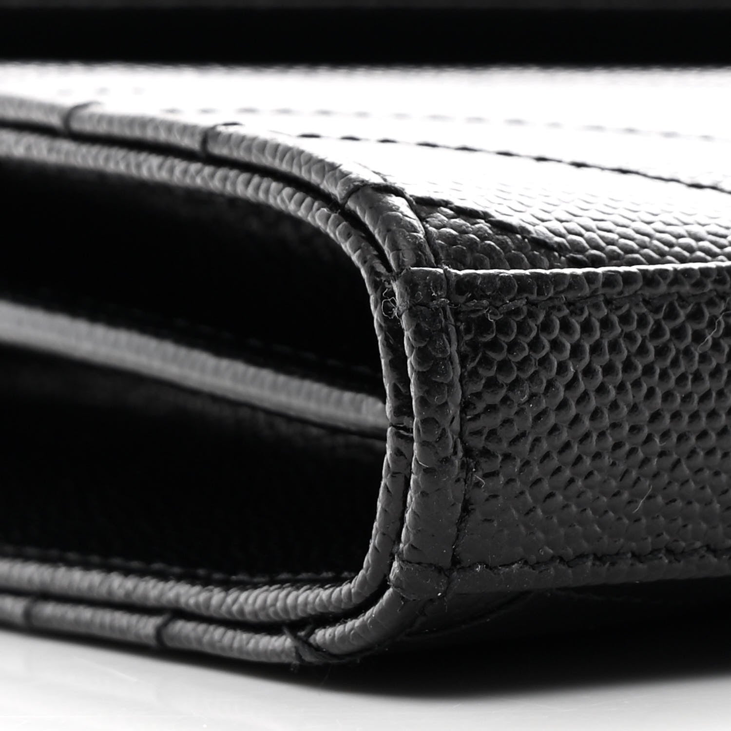 Grain De Poudre Matelasse Chevron Monogram Chain Wallet Black