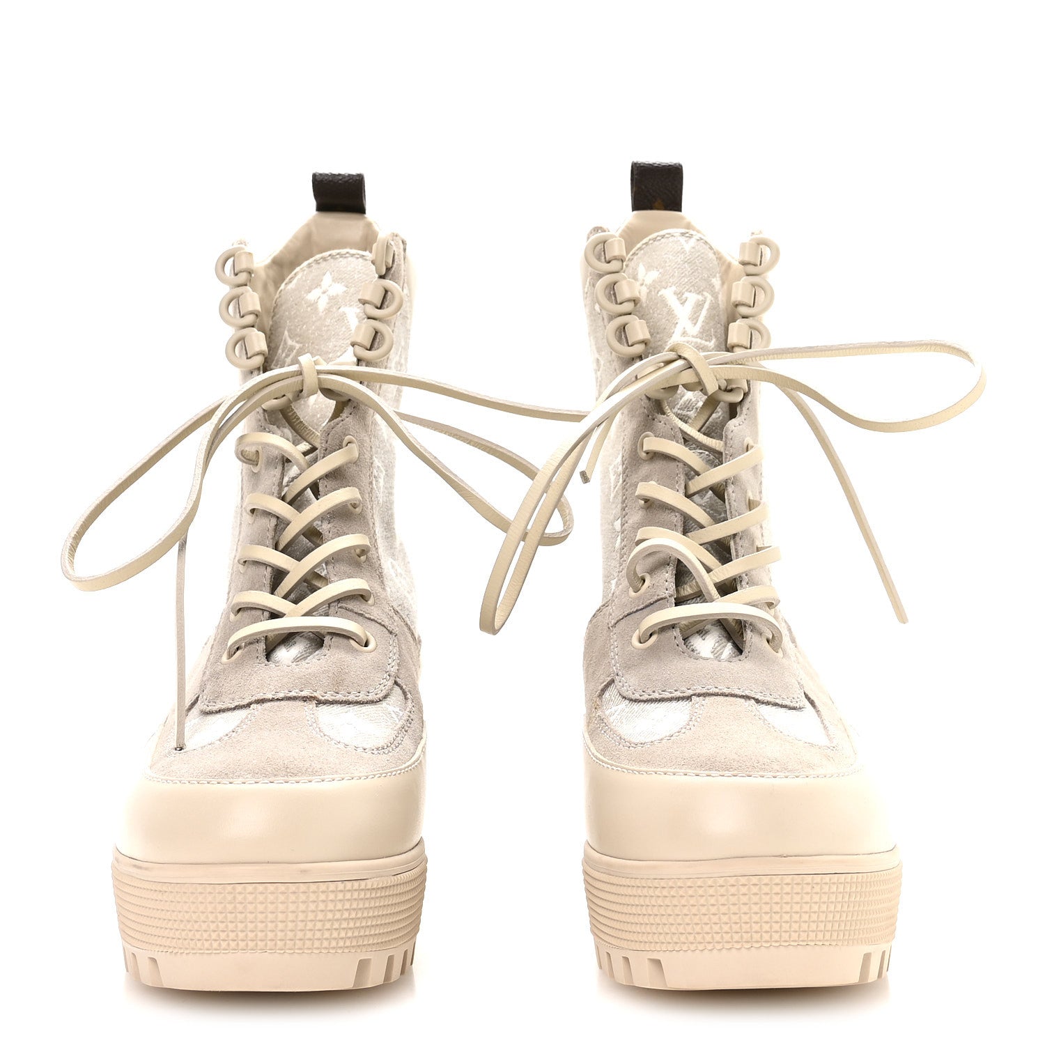 Suede Calfskin Laureate Platform Desert Boots 41 Beige