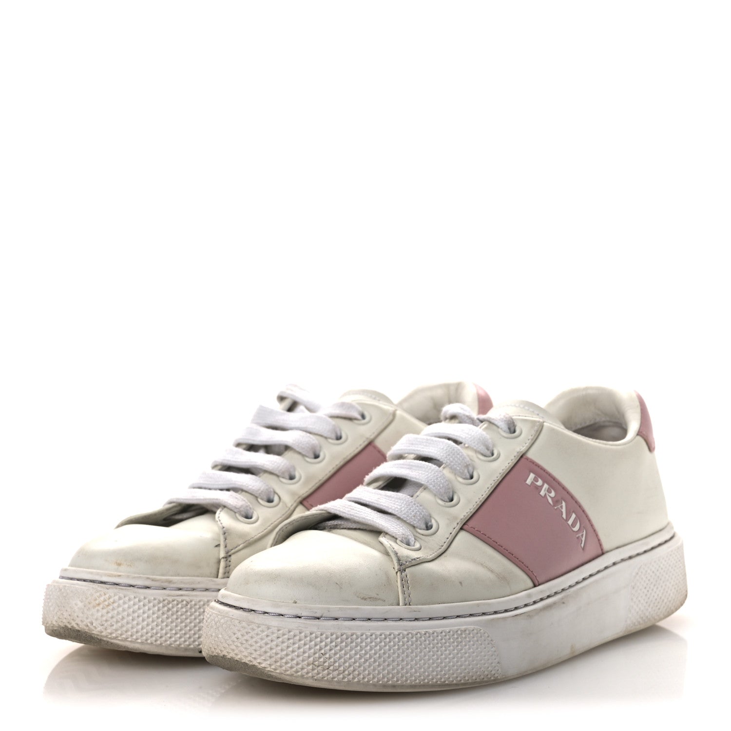 Vitello Soft Logo 45mm Platform Sneakers 35.5 White Pink