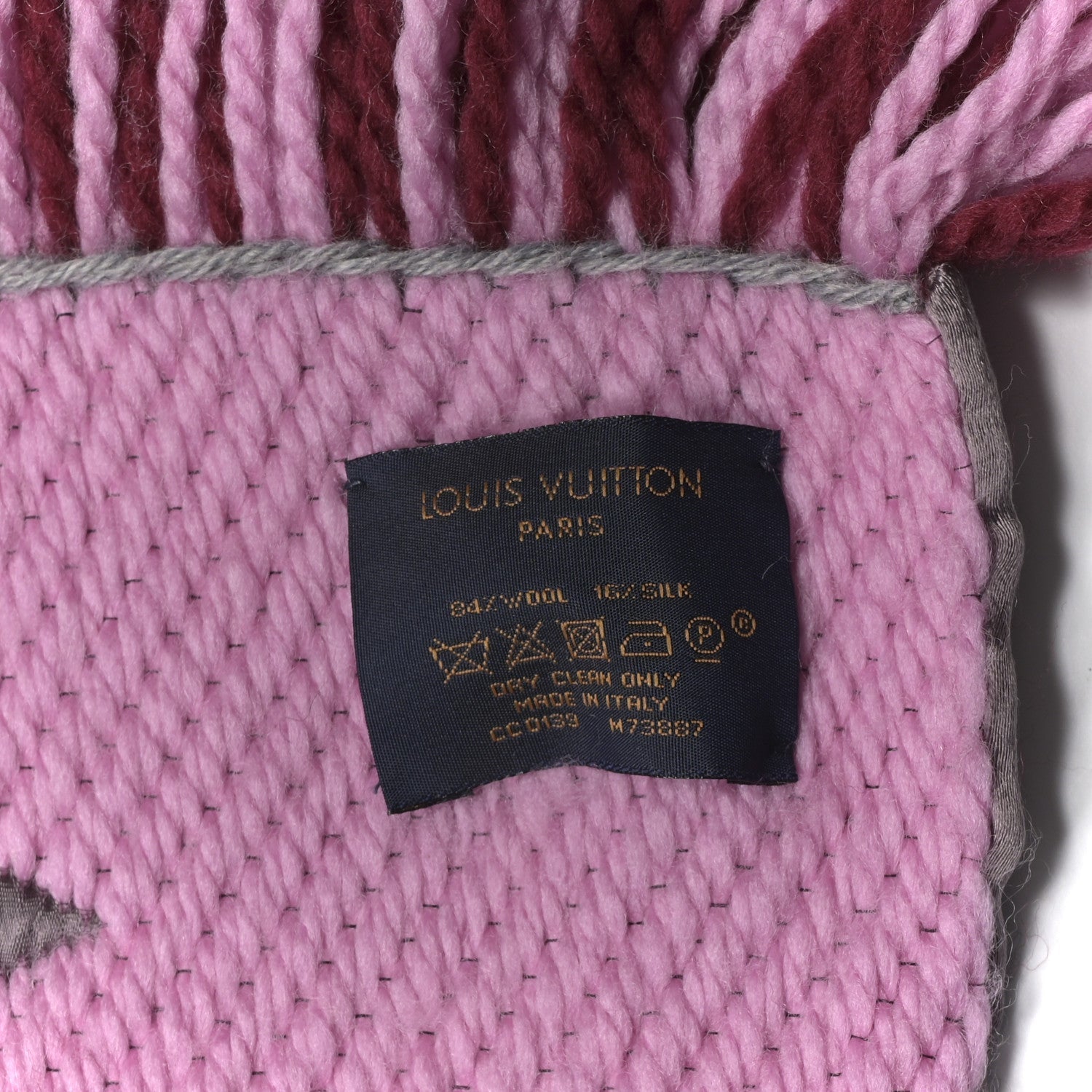 Wool Silk Logomania Scarf Wine