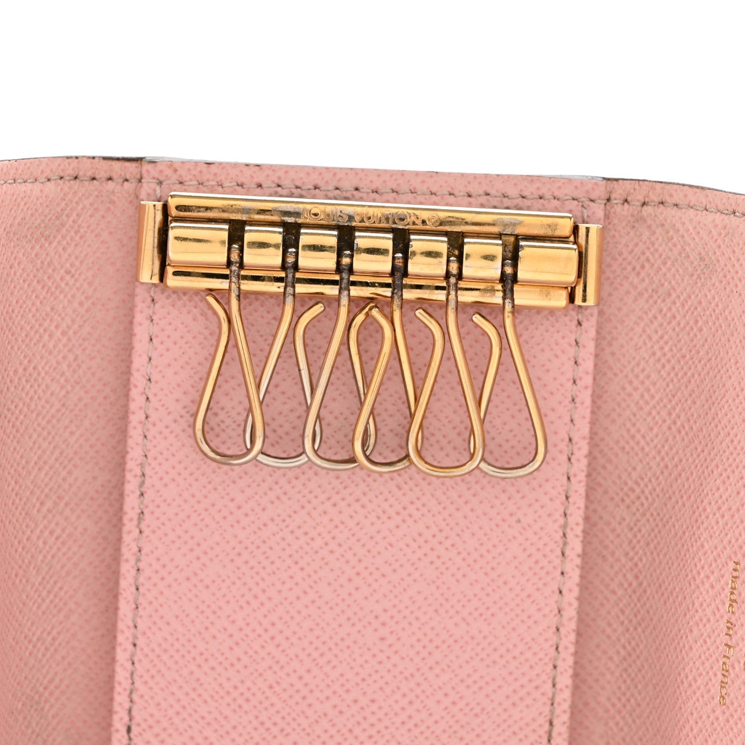 Damier Ebene Multicles 6 Key Holder Rose Ballerine