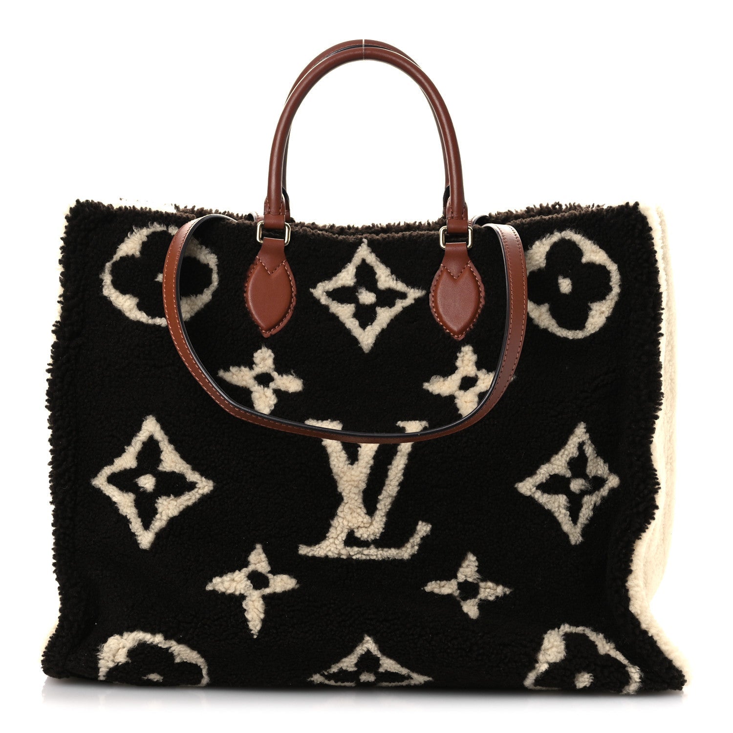Shearling Monogram Giant Teddy Onthego GM Black White