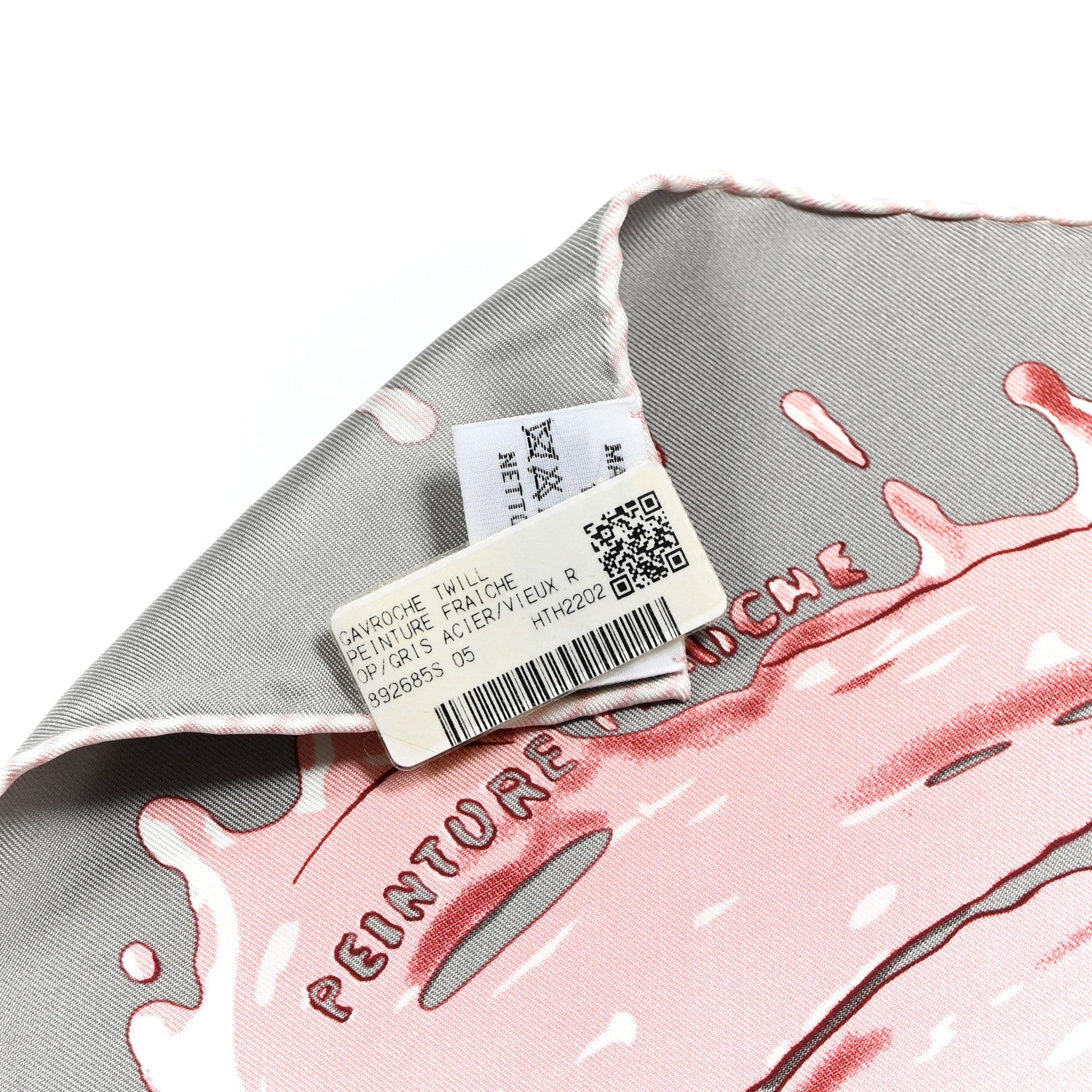 Silk Peinture Fraiche Scarf 45 Gris Acier Vieux Rose