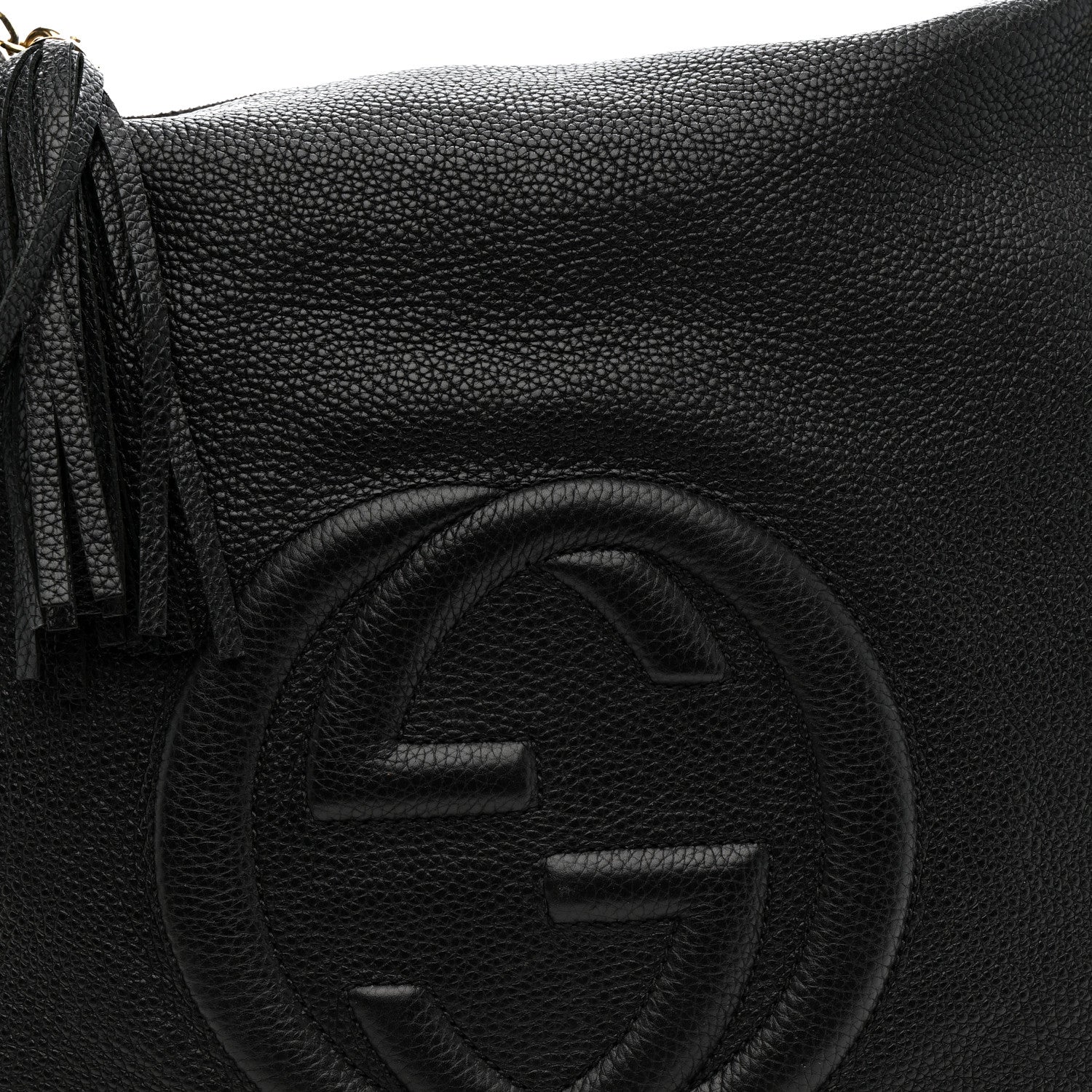 Pebbled Calfskin Large Soho Hobo Black