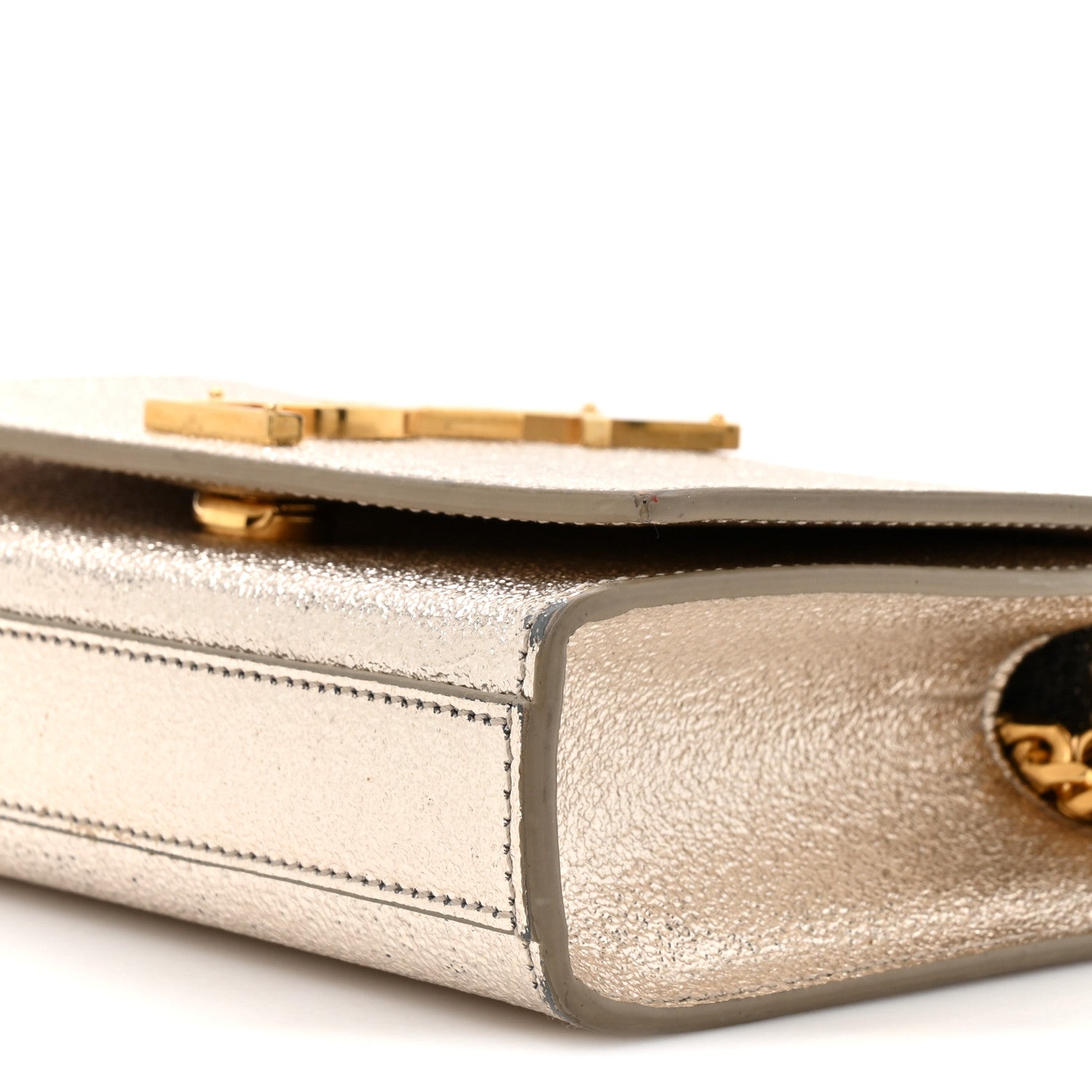 Metallic Calfskin Small Classic Monogram Kate Satchel Platine