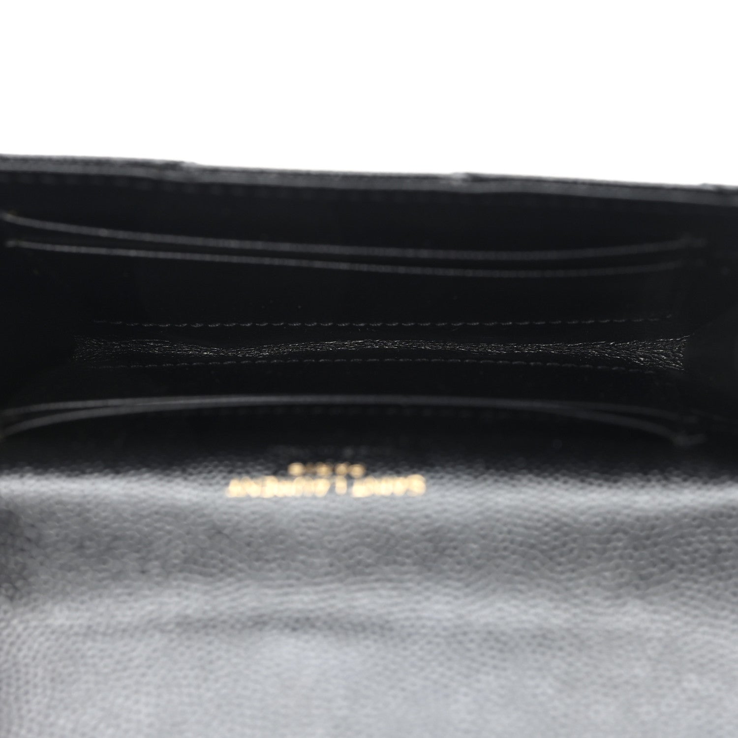 Grain De Poudre Matelasse Chevron Small Monogram Envelope Wallet Black