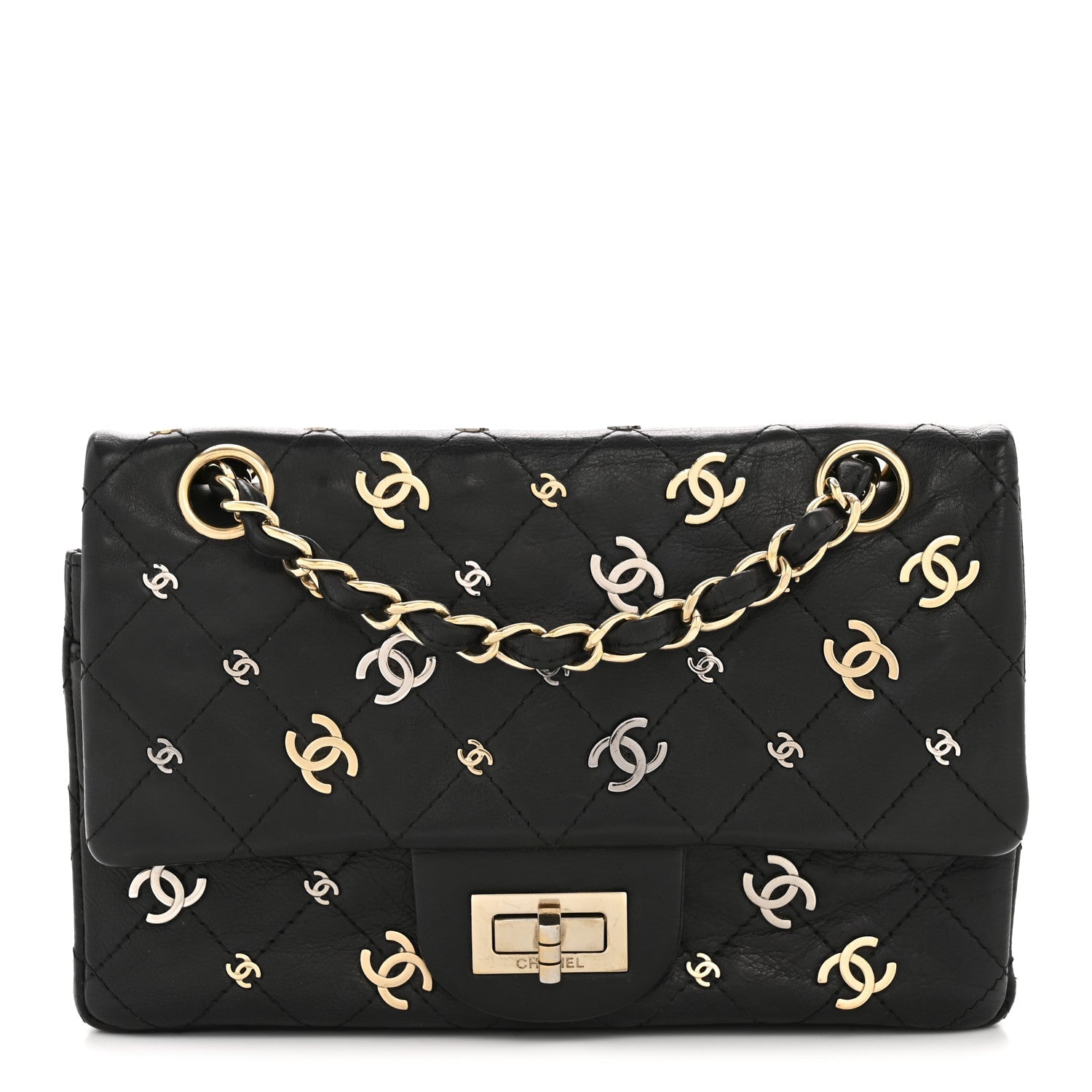 Calfskin CC Punk 2.55 Reissue 224 Flap Black