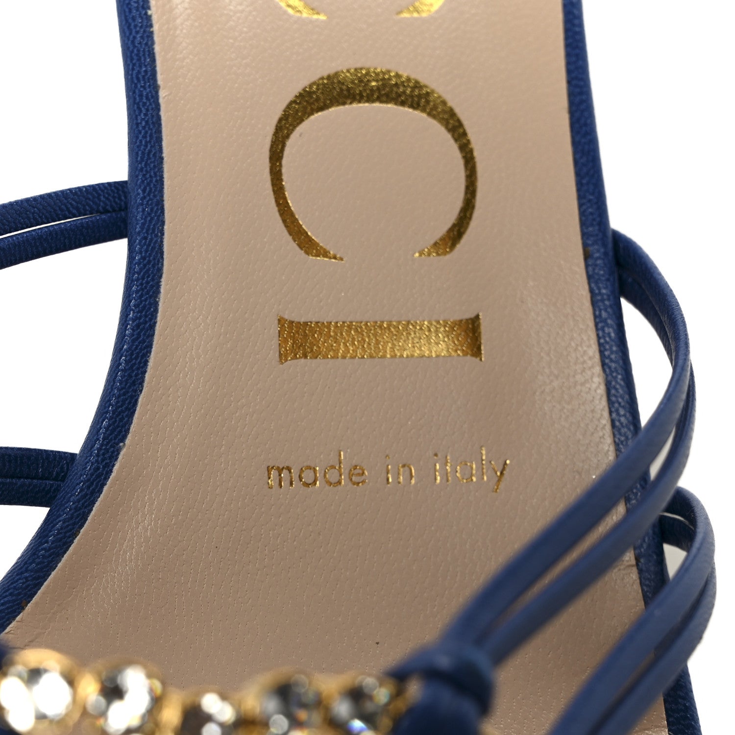 Malaga Kid Crystal GG Isa Ankle Strap 55mm Sandals 37 Rio Blue