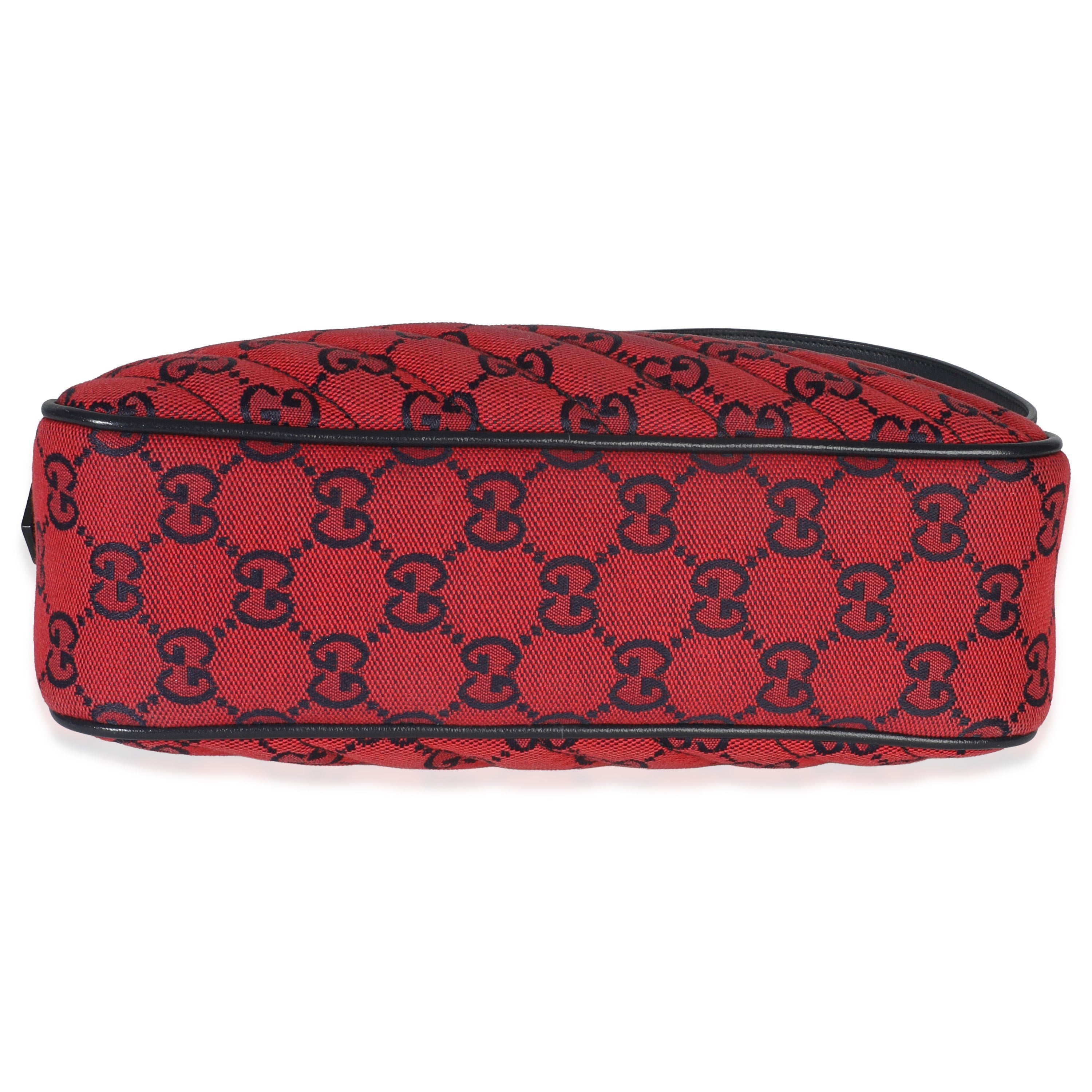 Red GG Diagonal Quilted Canvas Small GG Marmont Camera Bag
