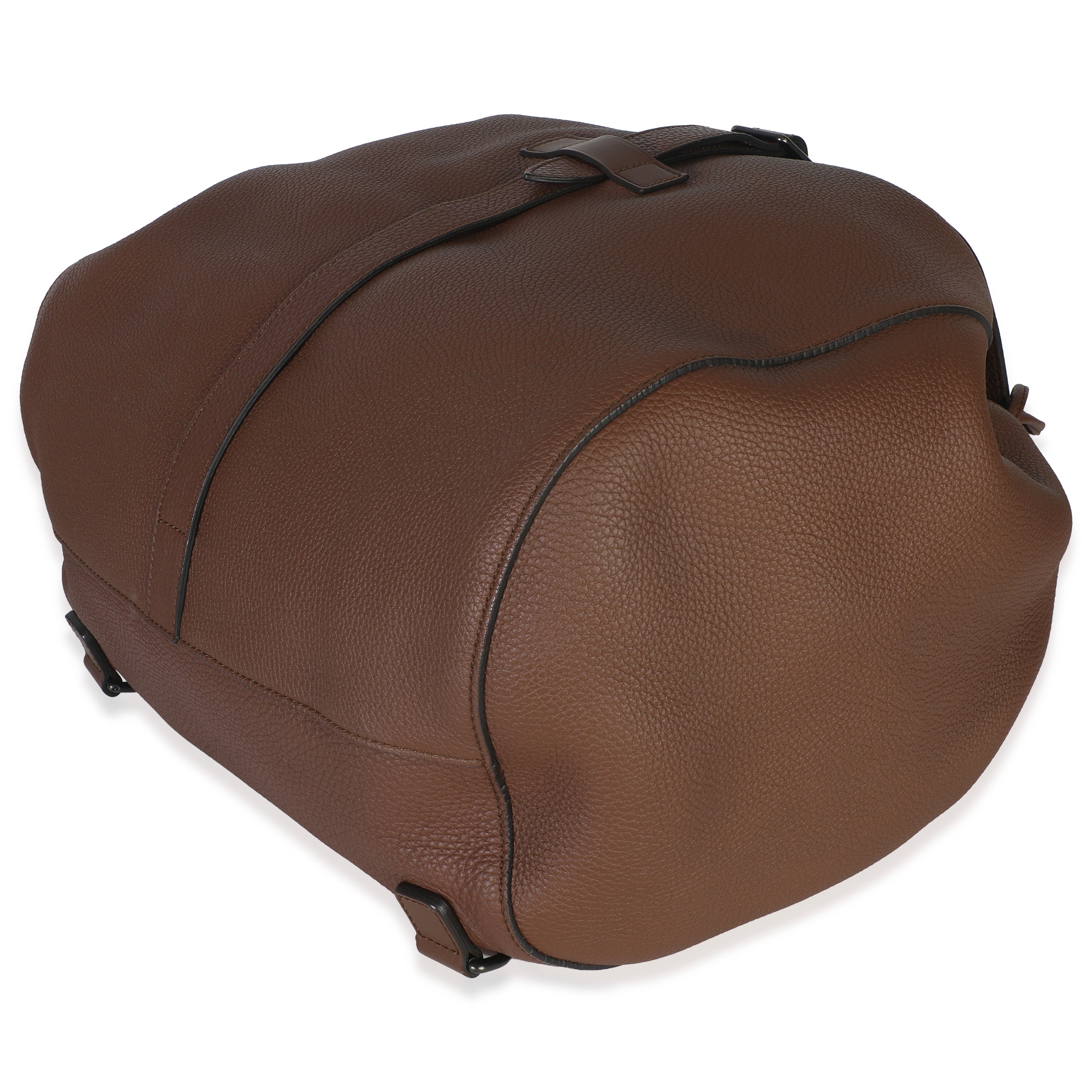 Brown Pebbled Leather Large Grand Prix Backpack