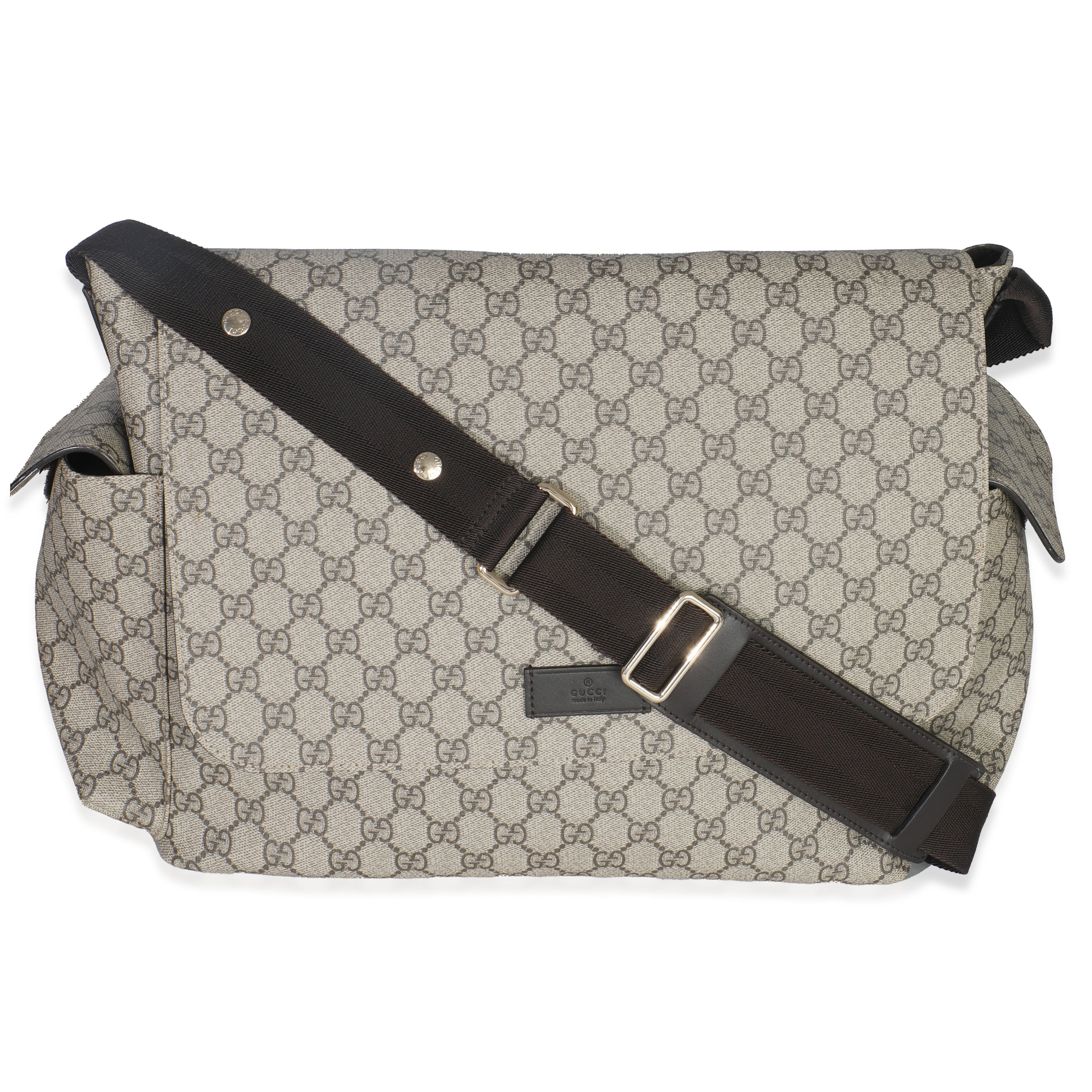 Beige GG Supreme Canvas Diaper Bag