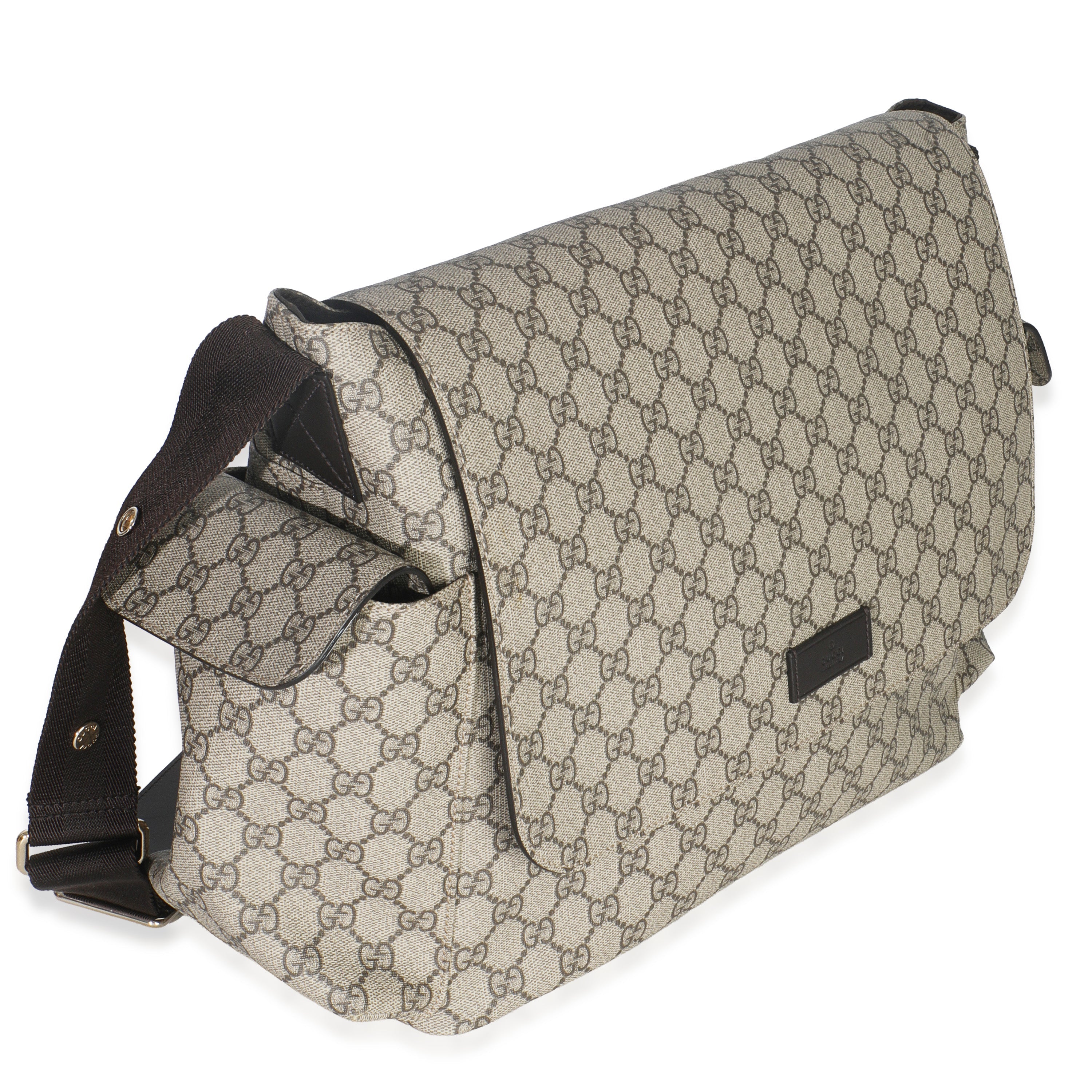 Beige GG Supreme Canvas Diaper Bag