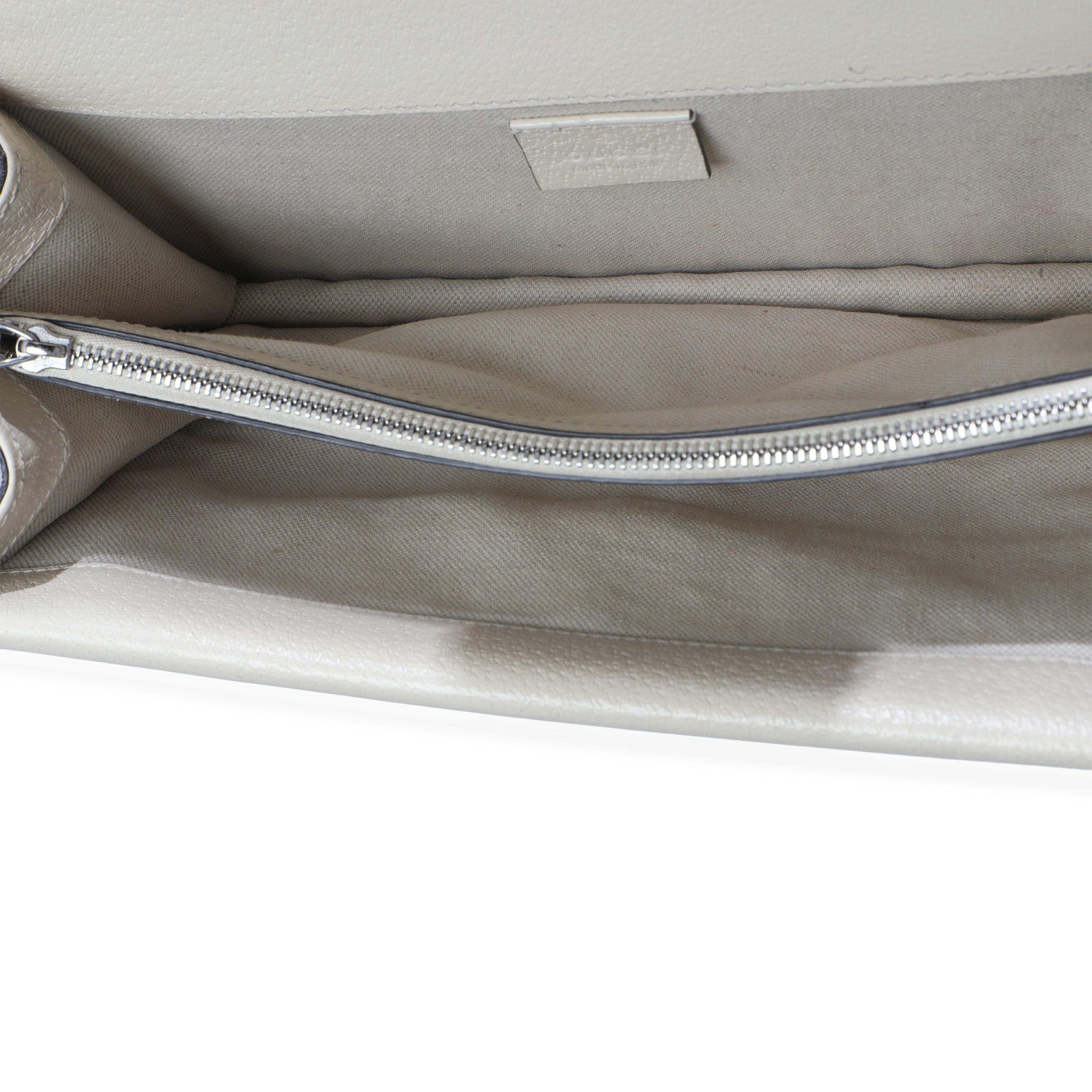 Mystic White Textured Calfskin Crystal Small Dionysus Bag