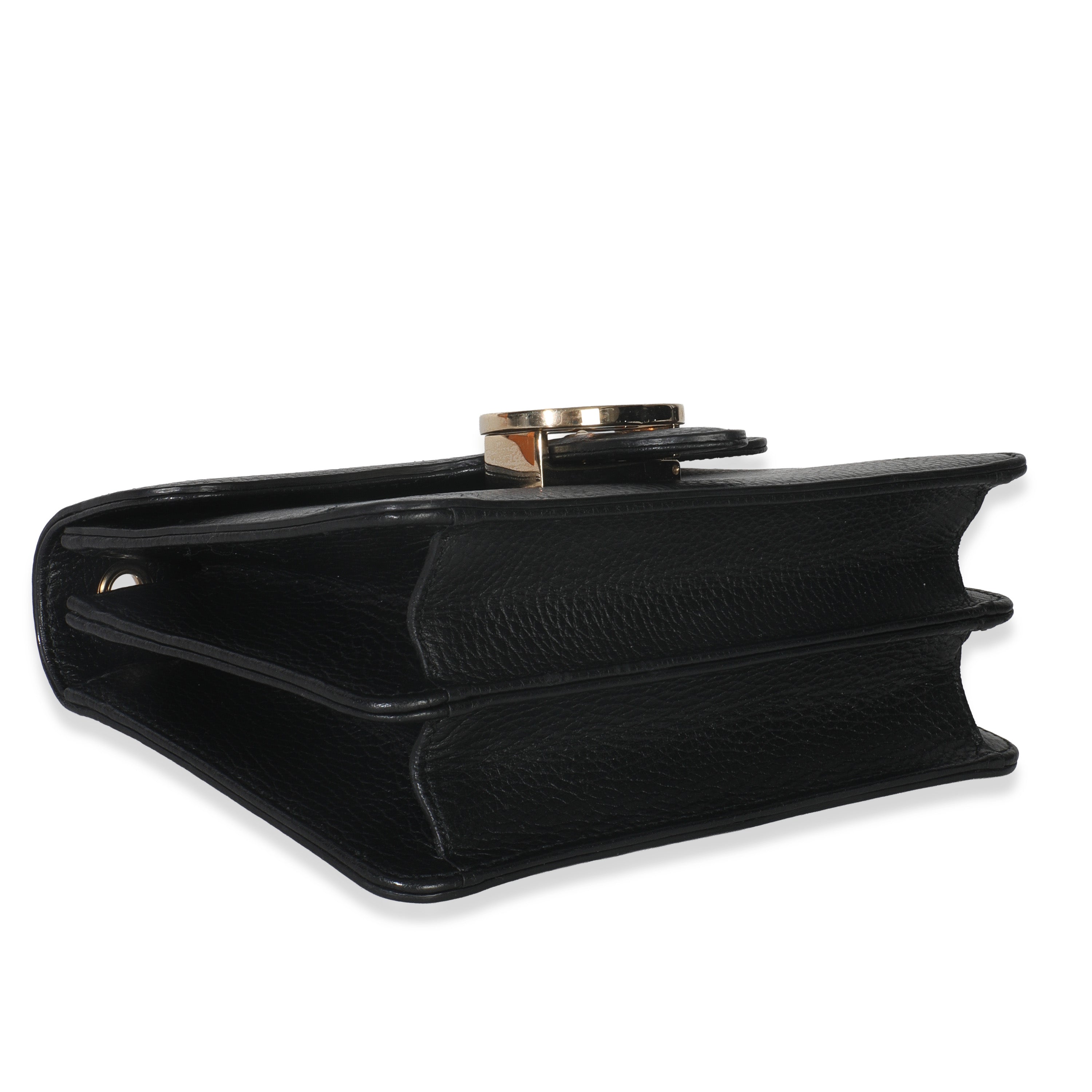 Black Dollar Calfskin Interlocking G Small Bag