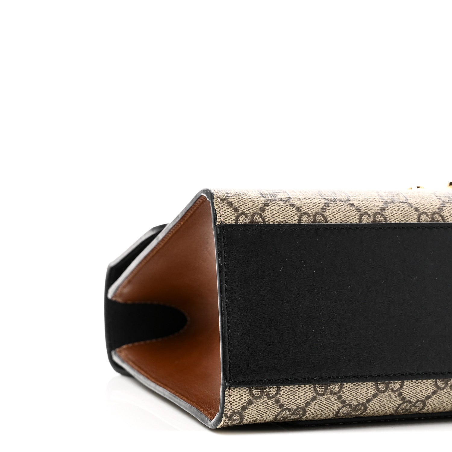 GG Supreme Monogram Calfskin Medium Padlock Shoulder Bag Beige Black Cuir