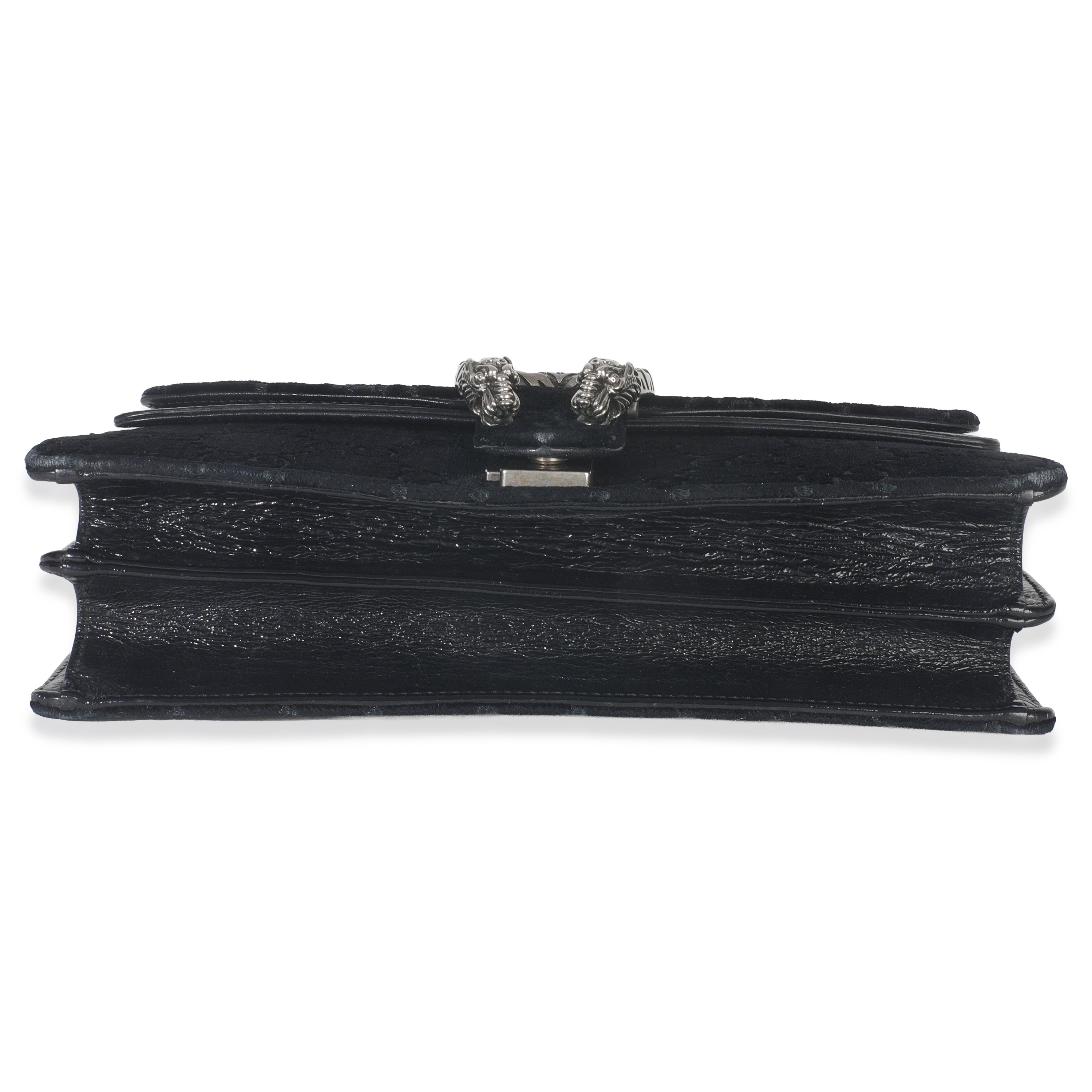 Black GG Embossed Velvet Small Dionysus Chain Bag