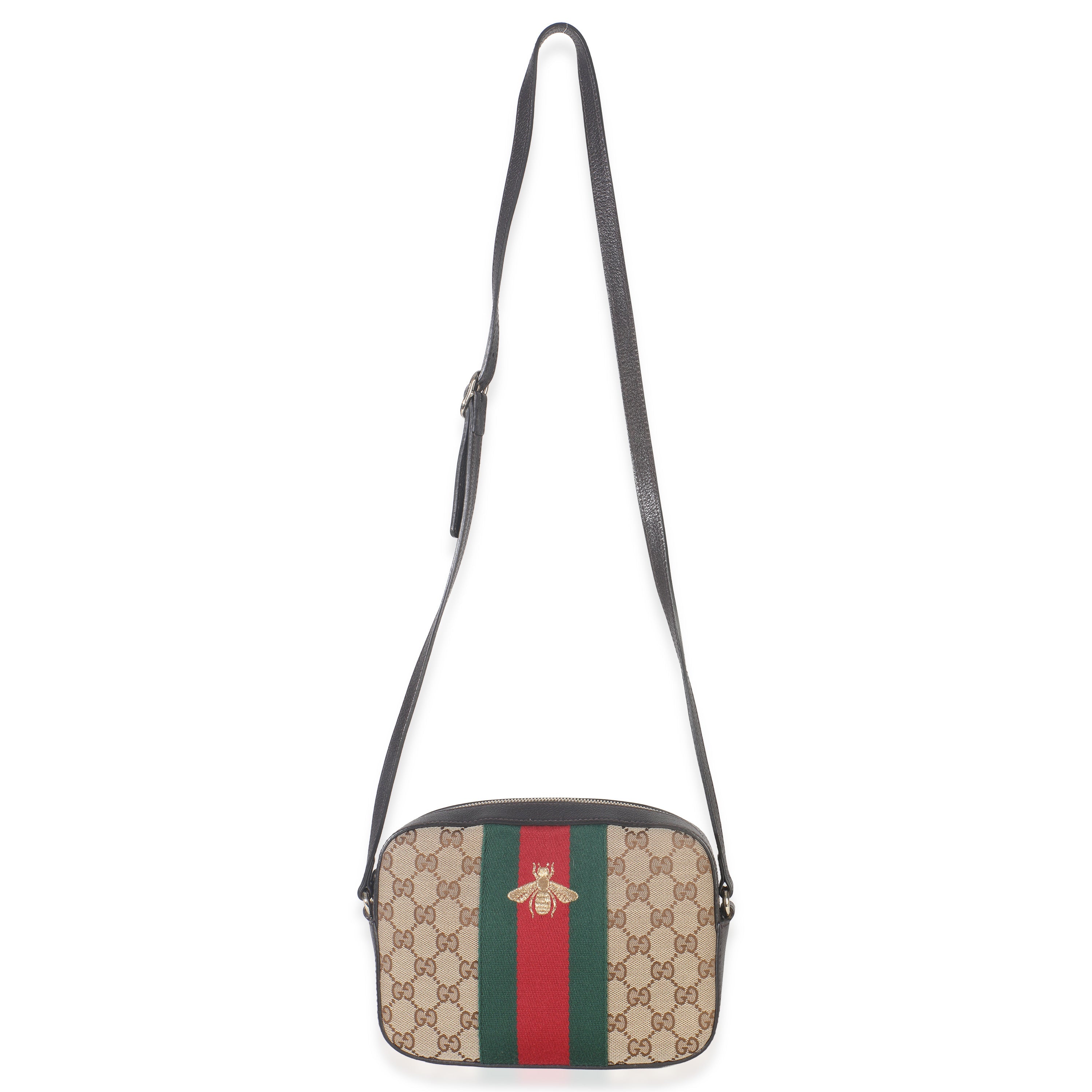 GG Supreme Canvas Web Small Webby Bee Shoulder Bag
