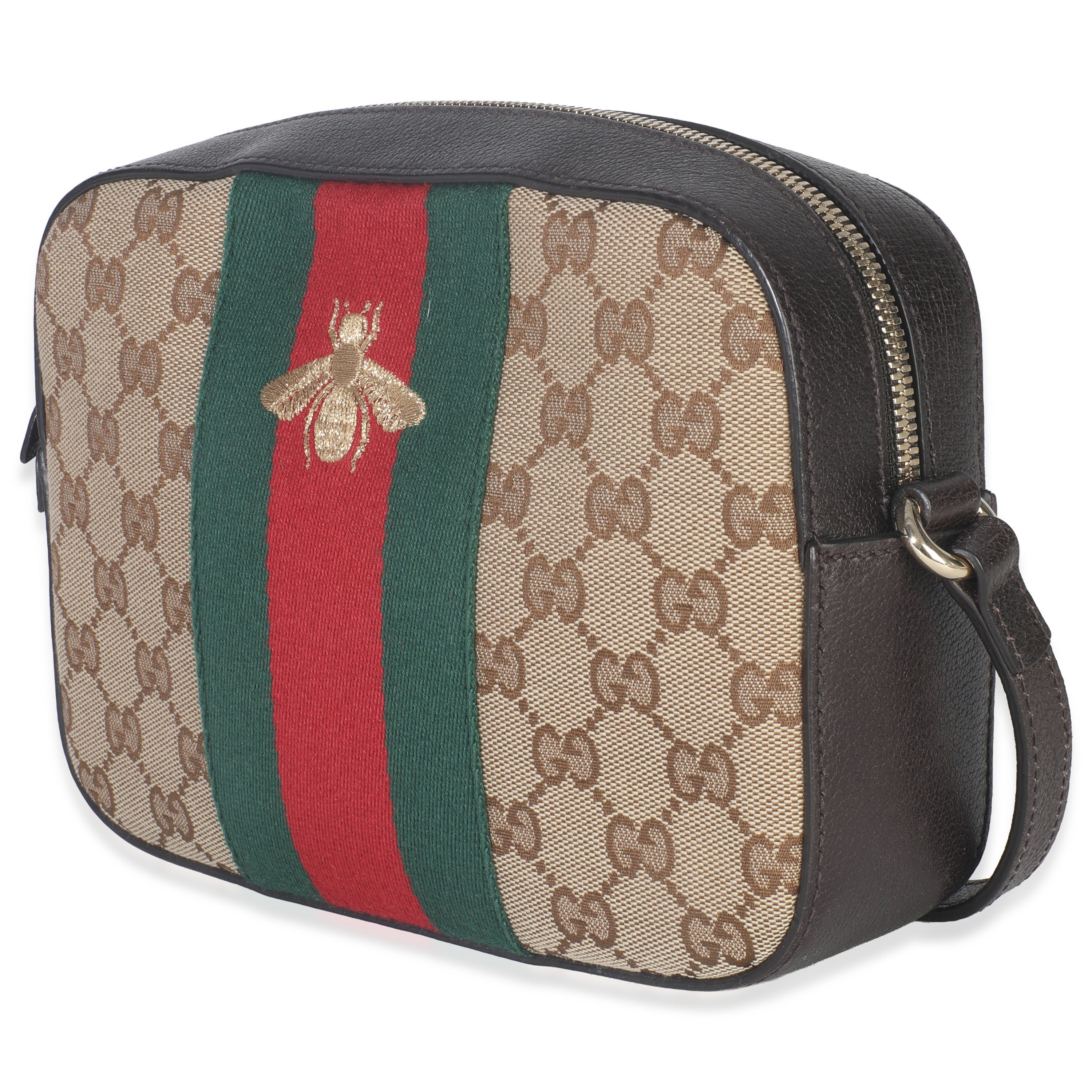 GG Supreme Canvas Web Small Webby Bee Shoulder Bag