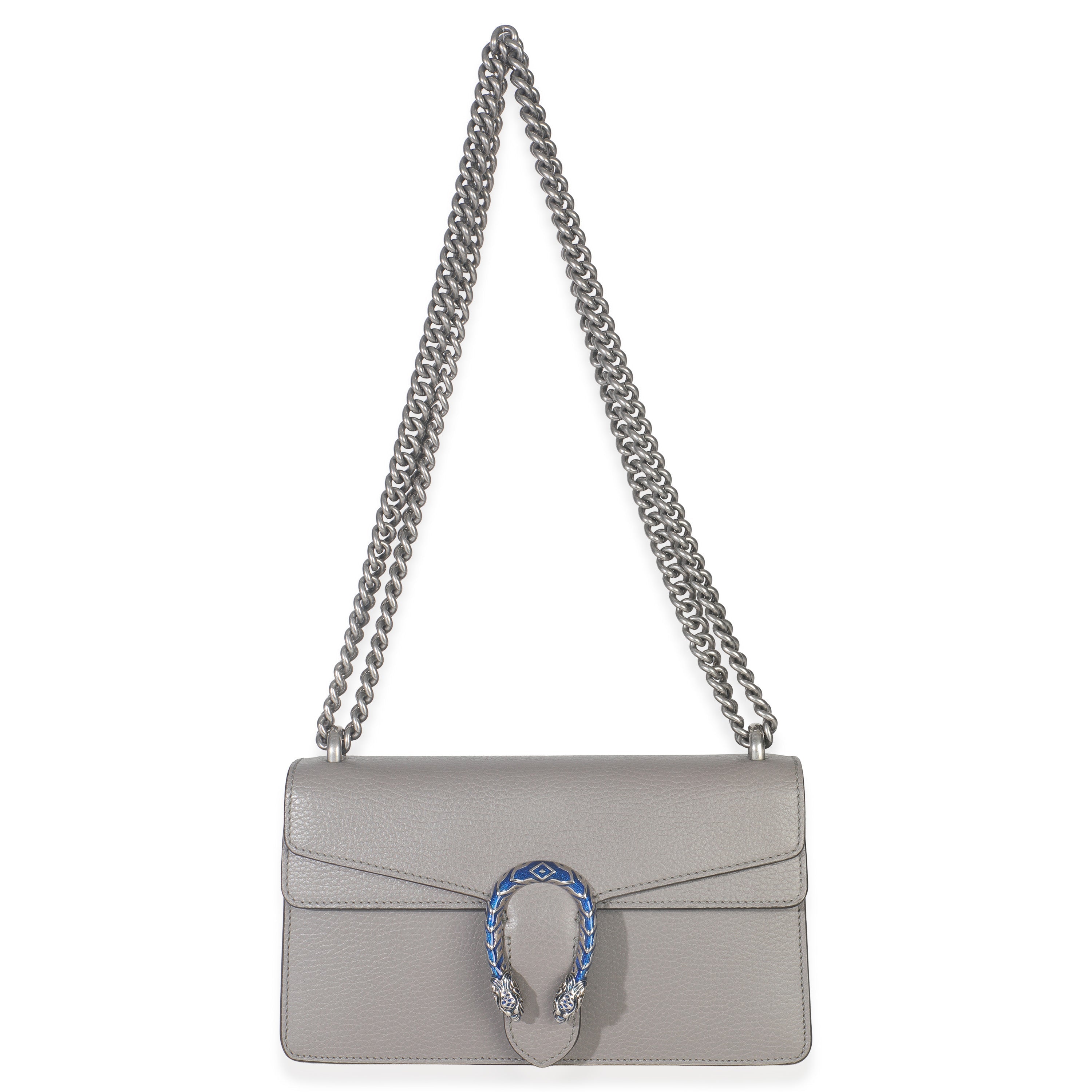 Dusty Grey Pebbled Calfskin Small Dionysus Shoulder Bag