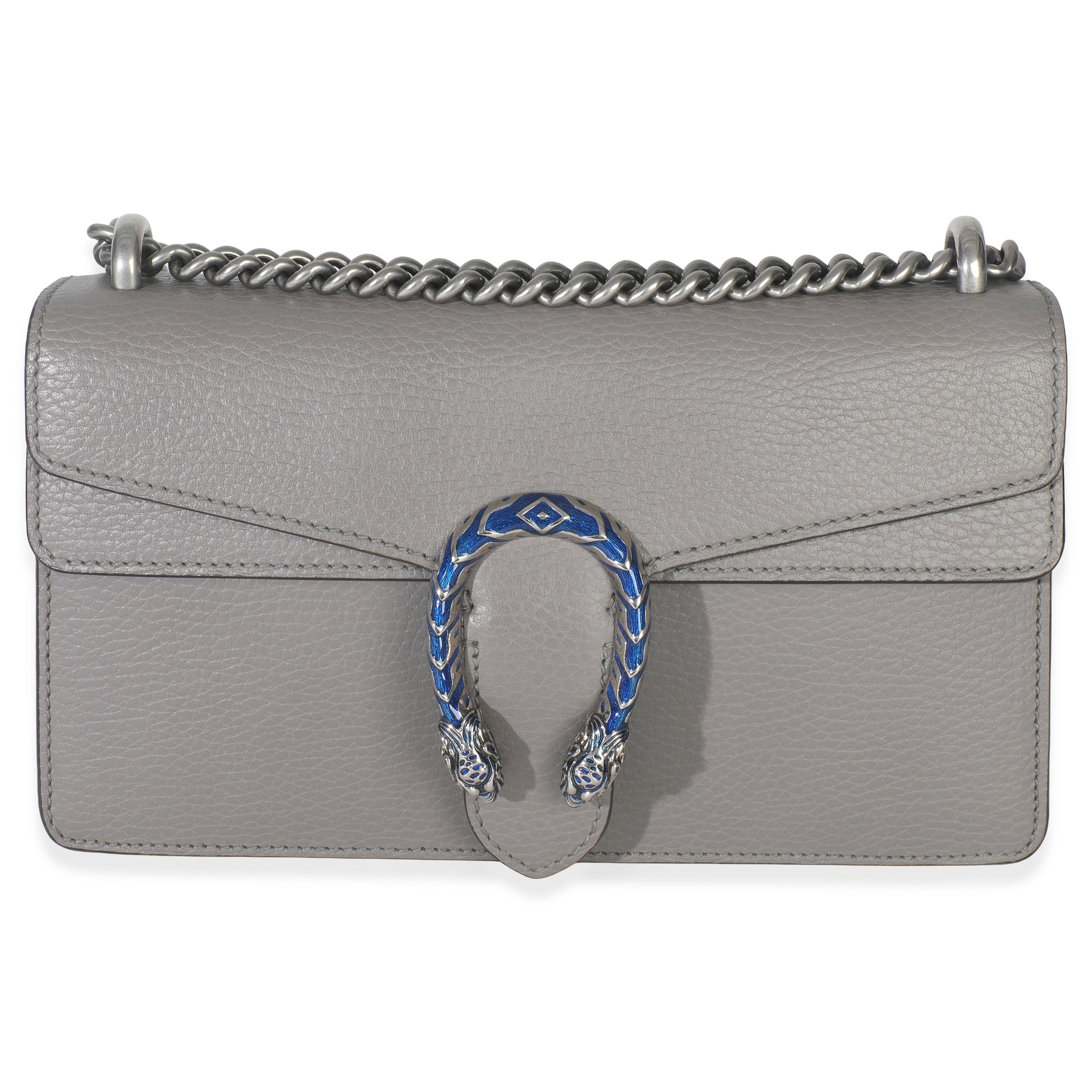 Dusty Grey Pebbled Calfskin Small Dionysus Shoulder Bag