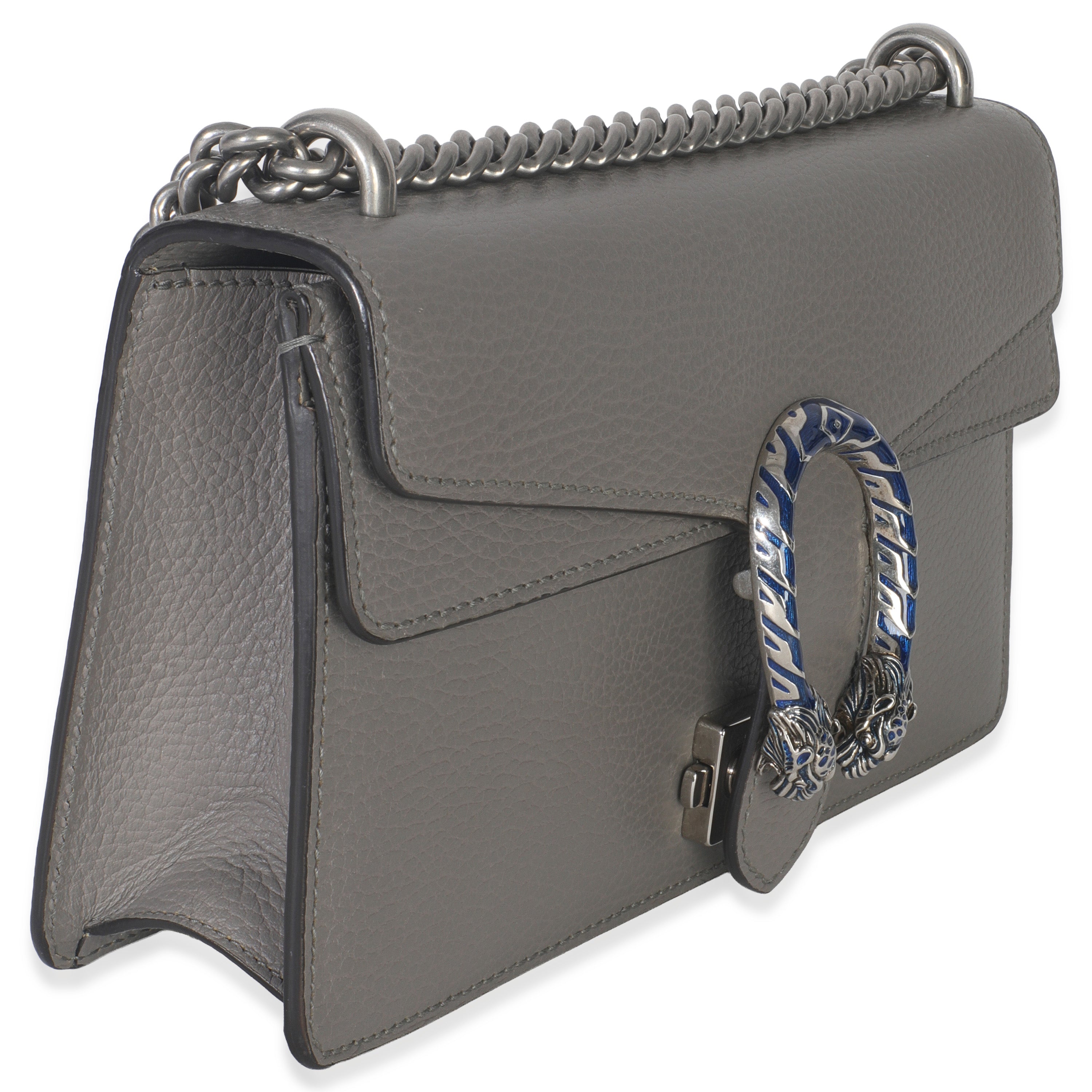 Dusty Grey Pebbled Calfskin Small Dionysus Shoulder Bag