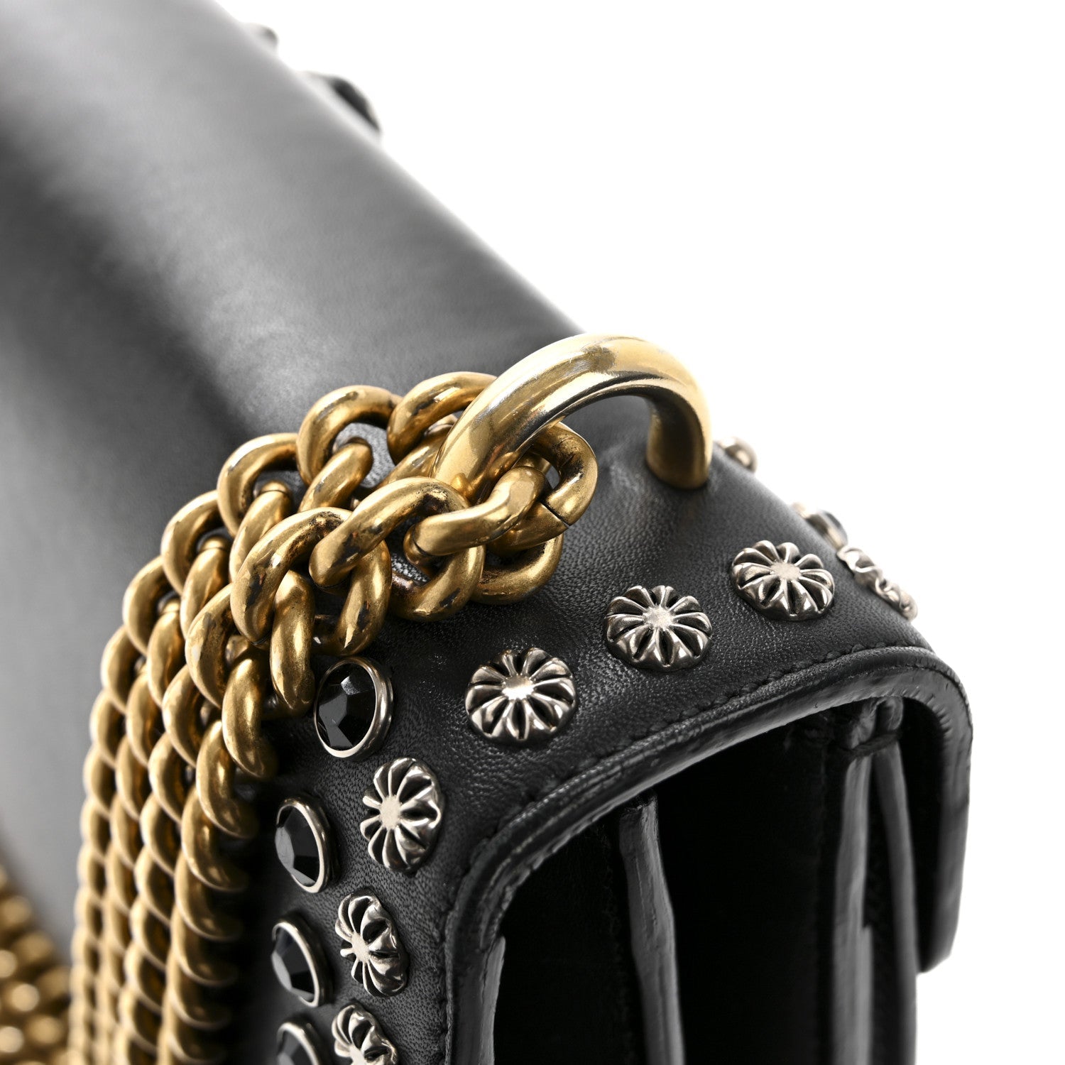 Calfskin Studded Small Dionysus Shoulder Bag Black