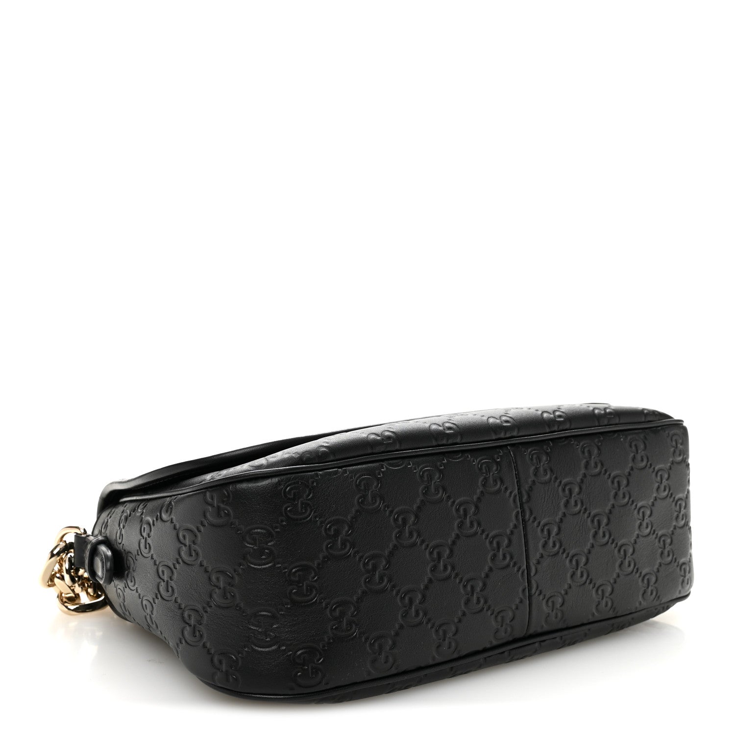 GG Calfskin Embossed Emblem Medium Arabella Bag Black Black