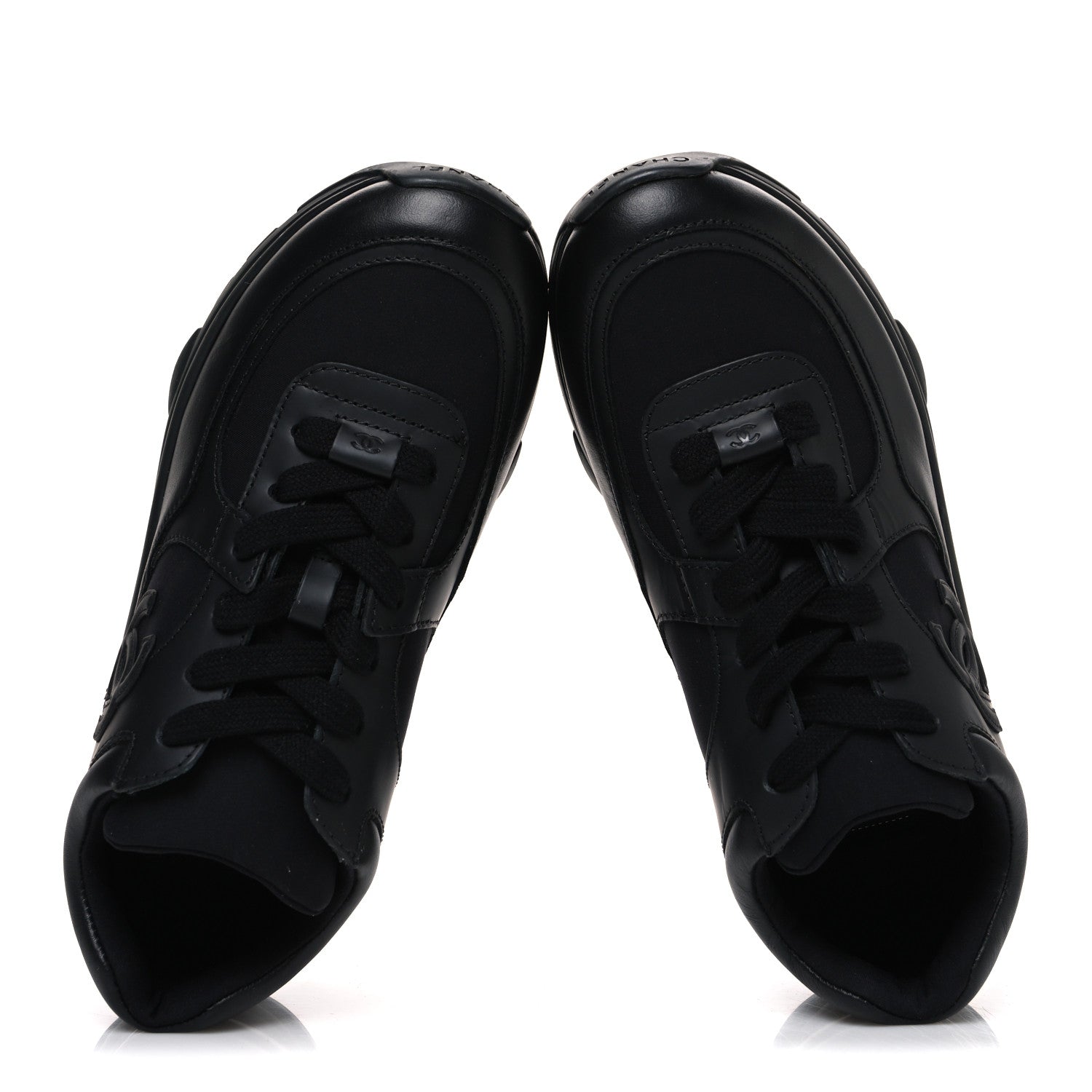 Lambskin Fabric CC Sneakers 36.5 Black