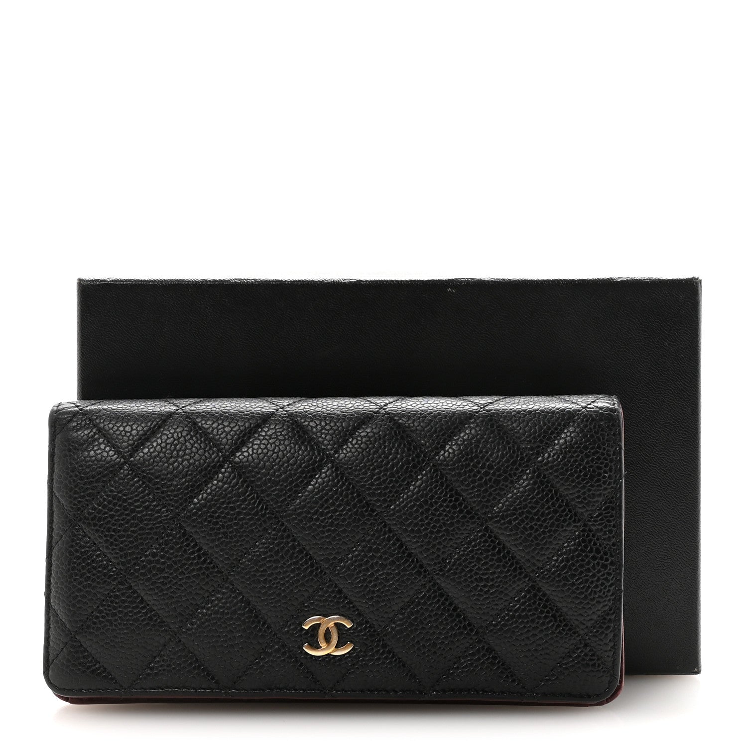 Caviar Quilted Yen Wallet Black