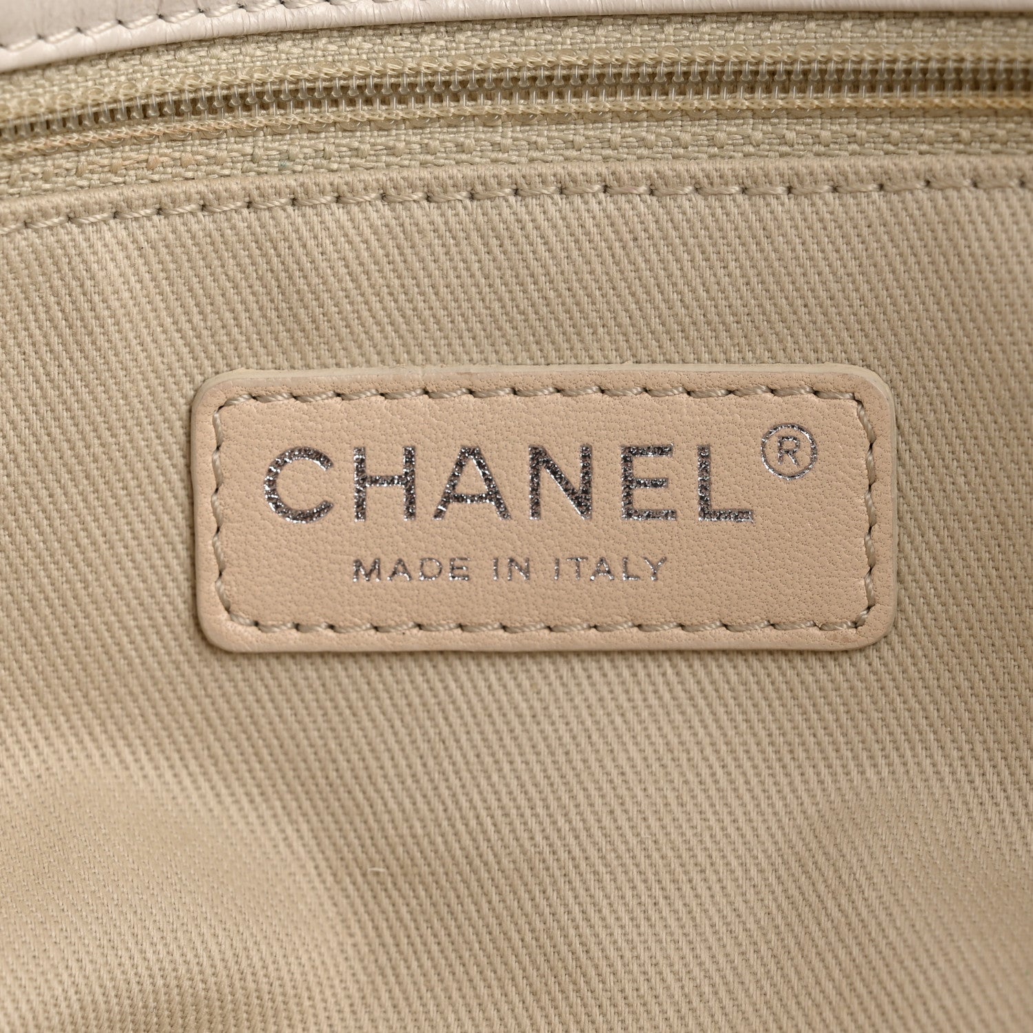 Glazed Goatskin Double Stitch Flap Ivory