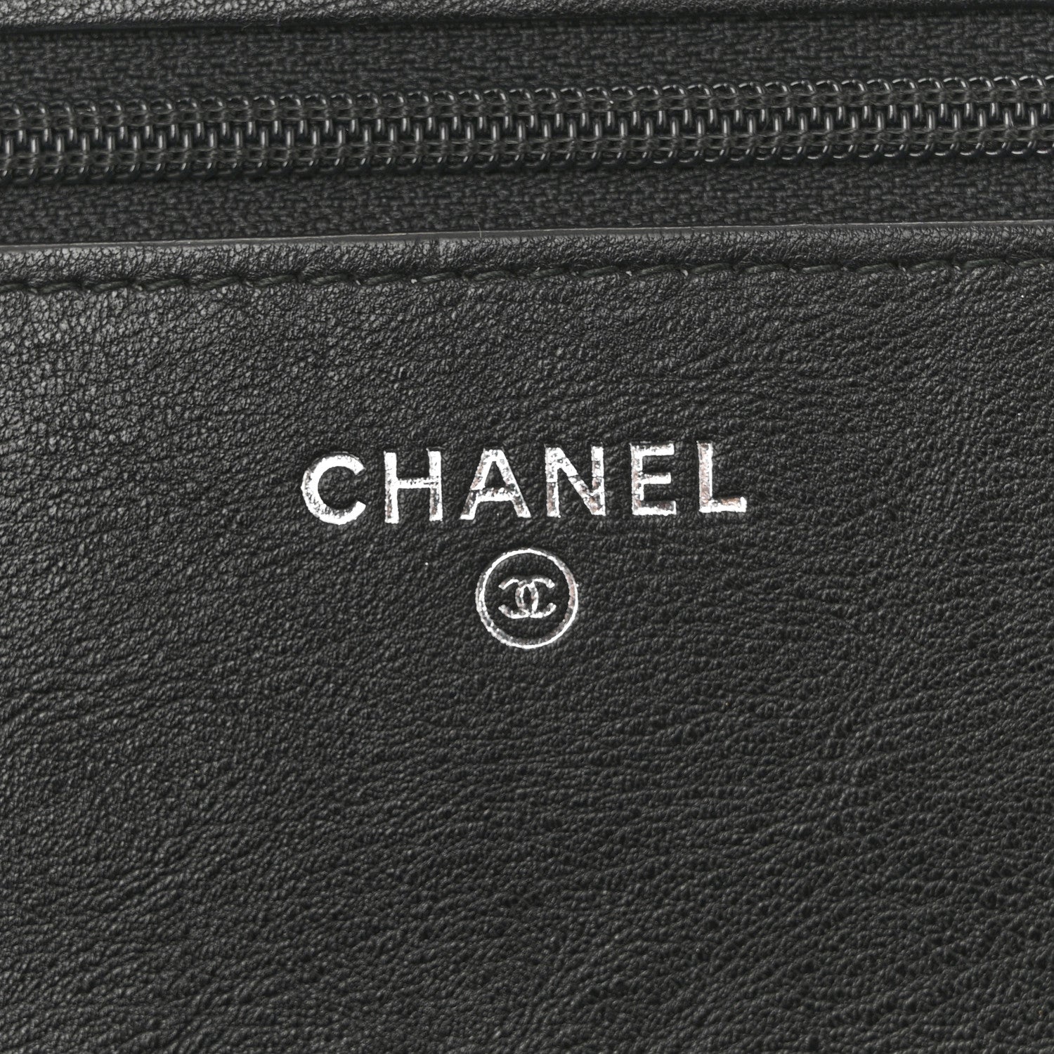 Crumpled Calfskin Quilted Wallet On Chain WOC So Black