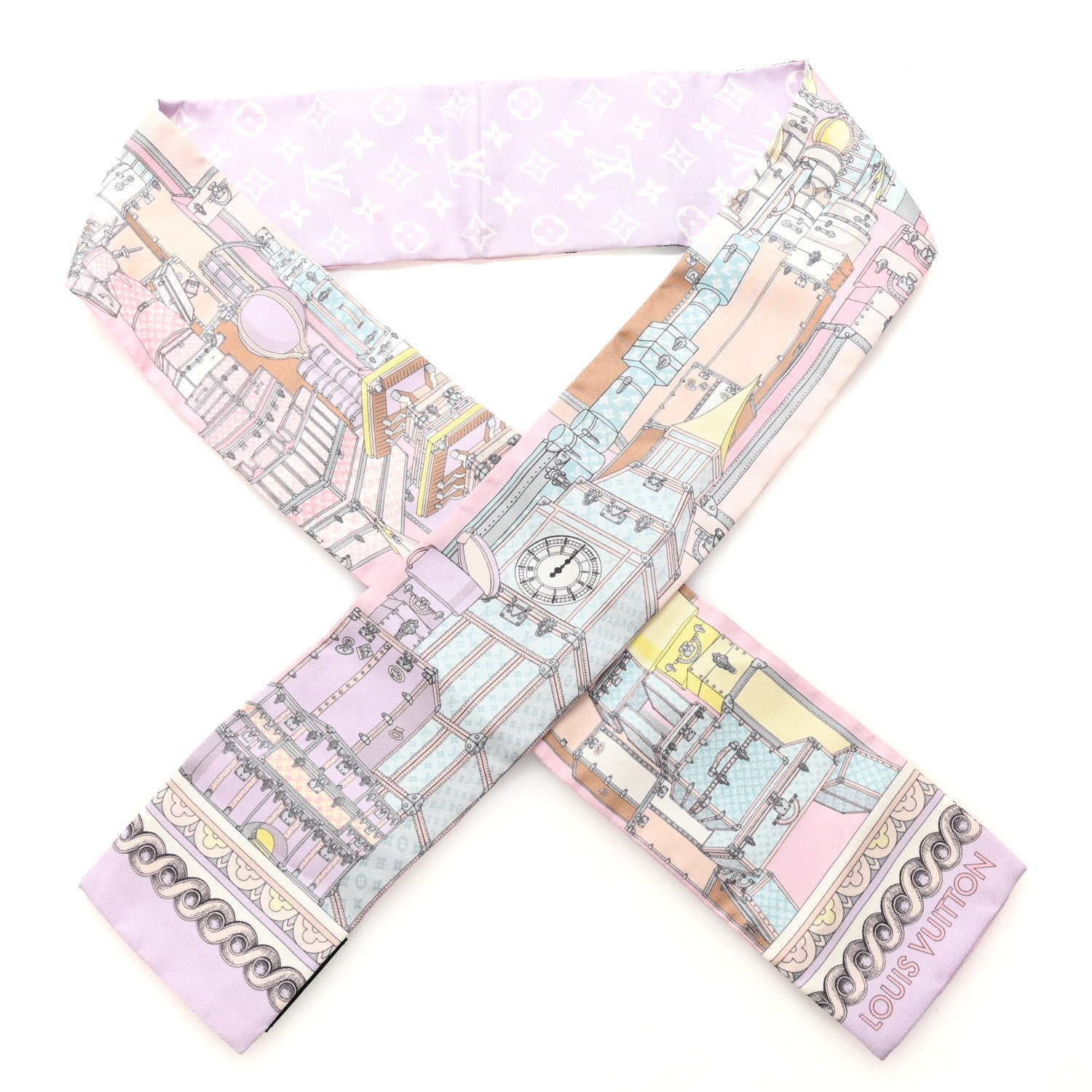 Silk Monogram Around The World Bandeau Mauve